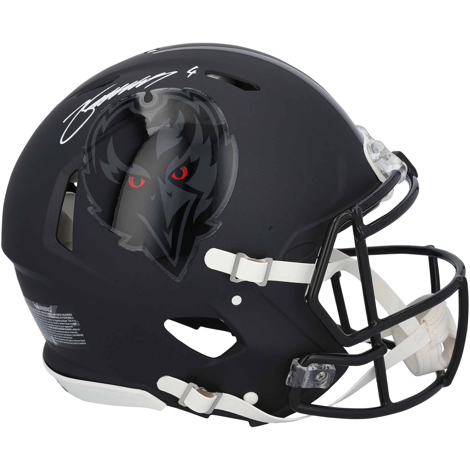 Casque authentique Riddell Speed ​​2026 Alternate #2 Black, signé par Zay Flowers (Baltimore Ravens)