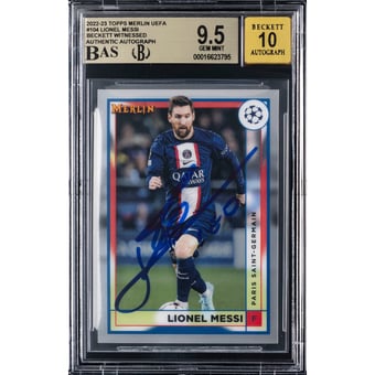 Lionel Messi Signed 2007-08 Barcelona Ediciones Soccer #33 BGS BAS 