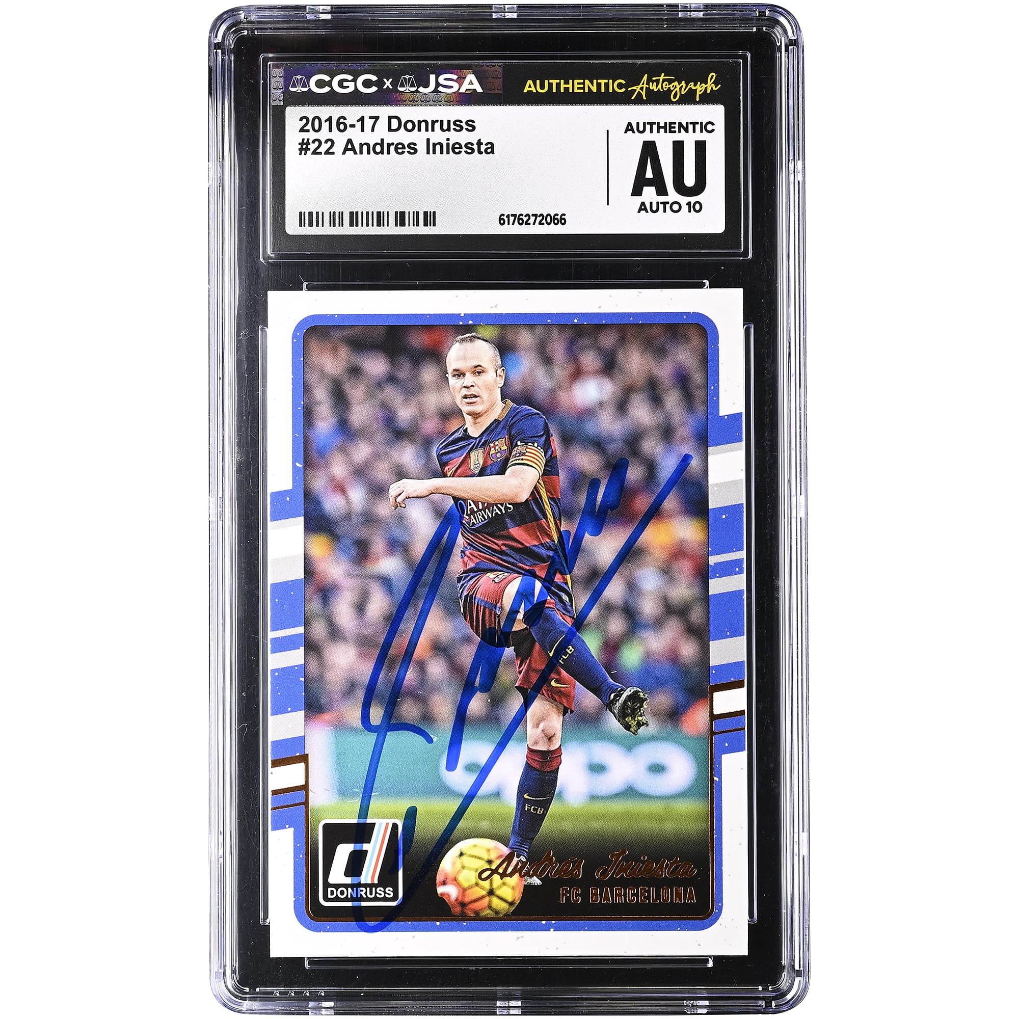 Andres Iniesta Barcelona Autographed 2016-17 Panini Donruss #22 CGC Authenticated Auto 10 Card