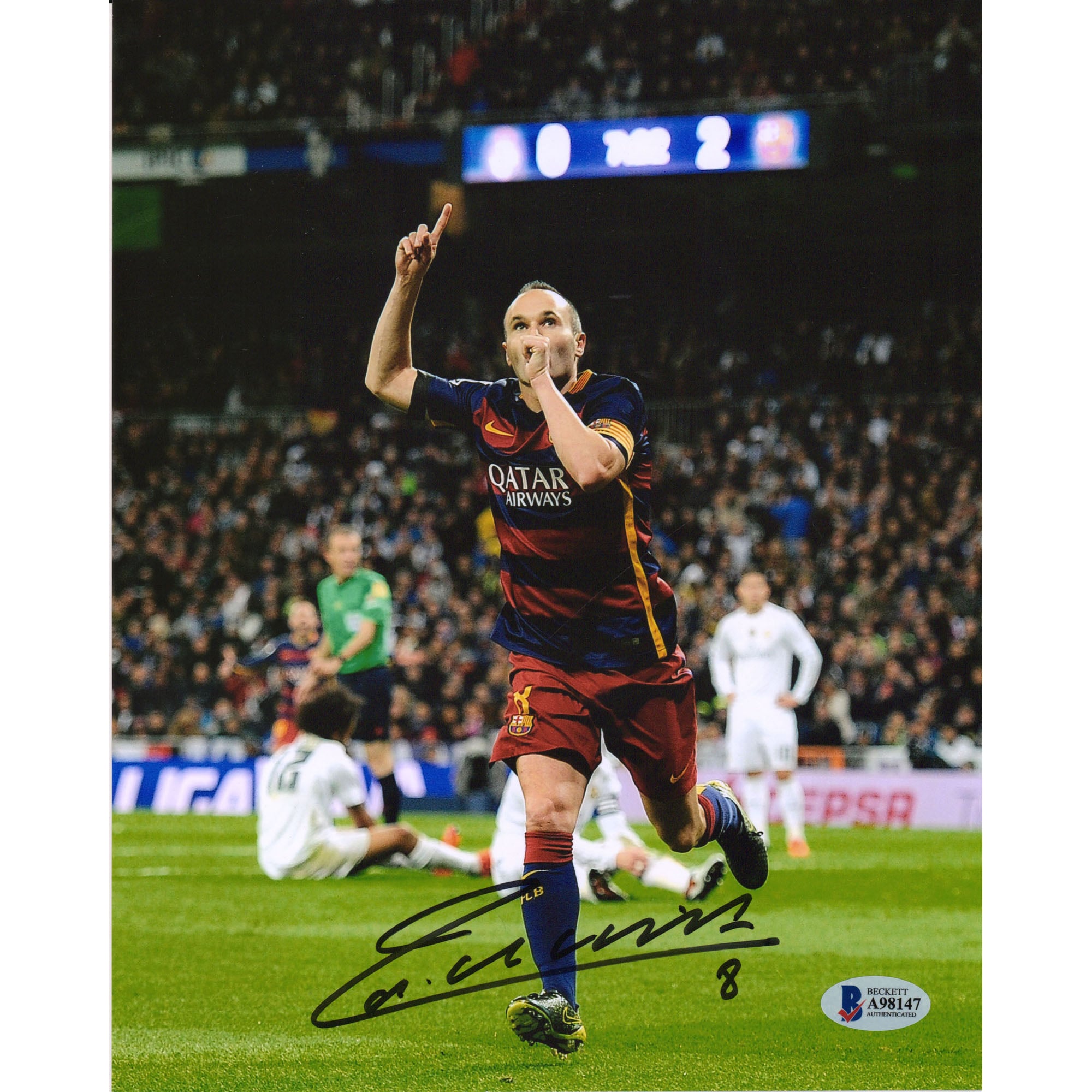 Andres Iniesta Barcelona Autographed 8