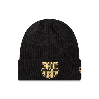 Barcelona Ribbed Cuffed Beanie - Black