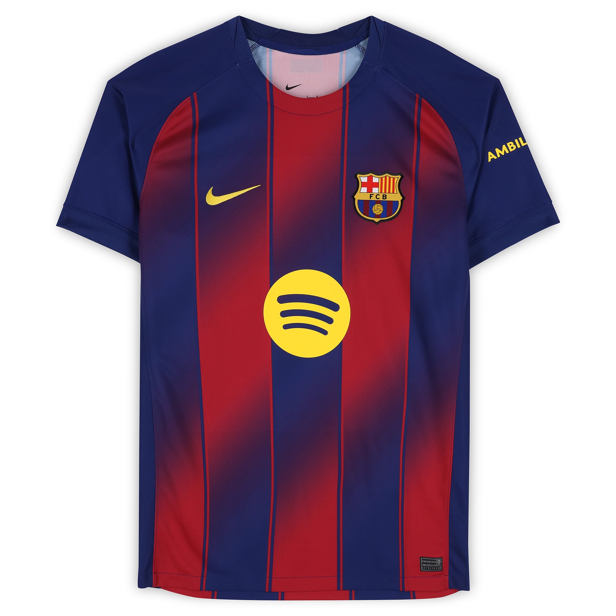 Maillot domicile moderne rouge et bleu Nike de David Villa, FC Barcelone, dédicacé par David Villa