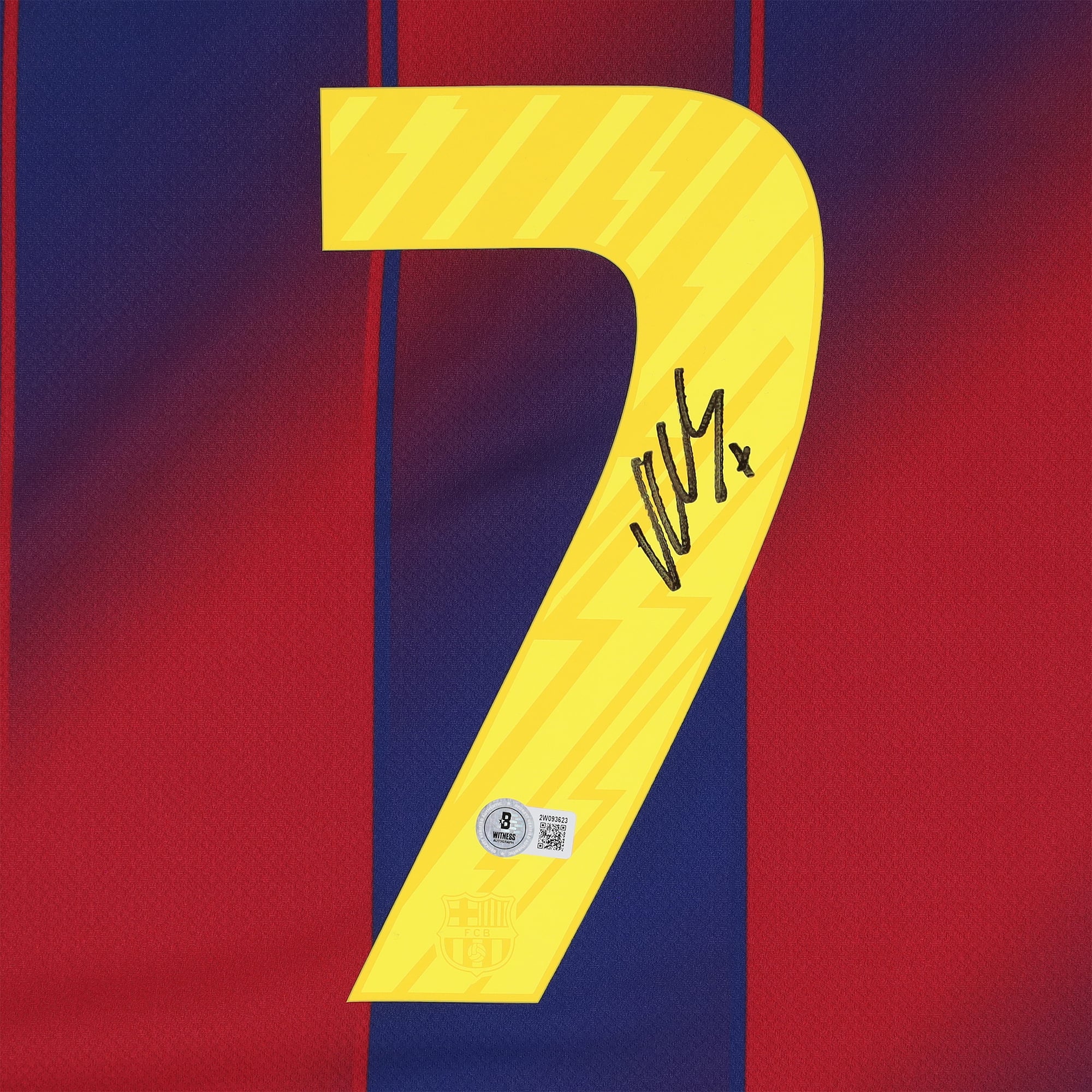 Maillot domicile moderne rouge et bleu Nike de David Villa, FC Barcelone, dédicacé par David Villa