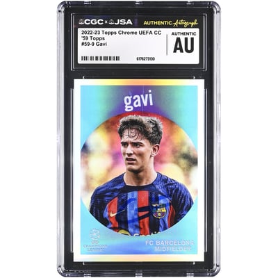 Gavi Barcelona Autographed 2022-23 Topps Chrome UEFA CC '59 Topps #59-9 CGC Authenticated Card