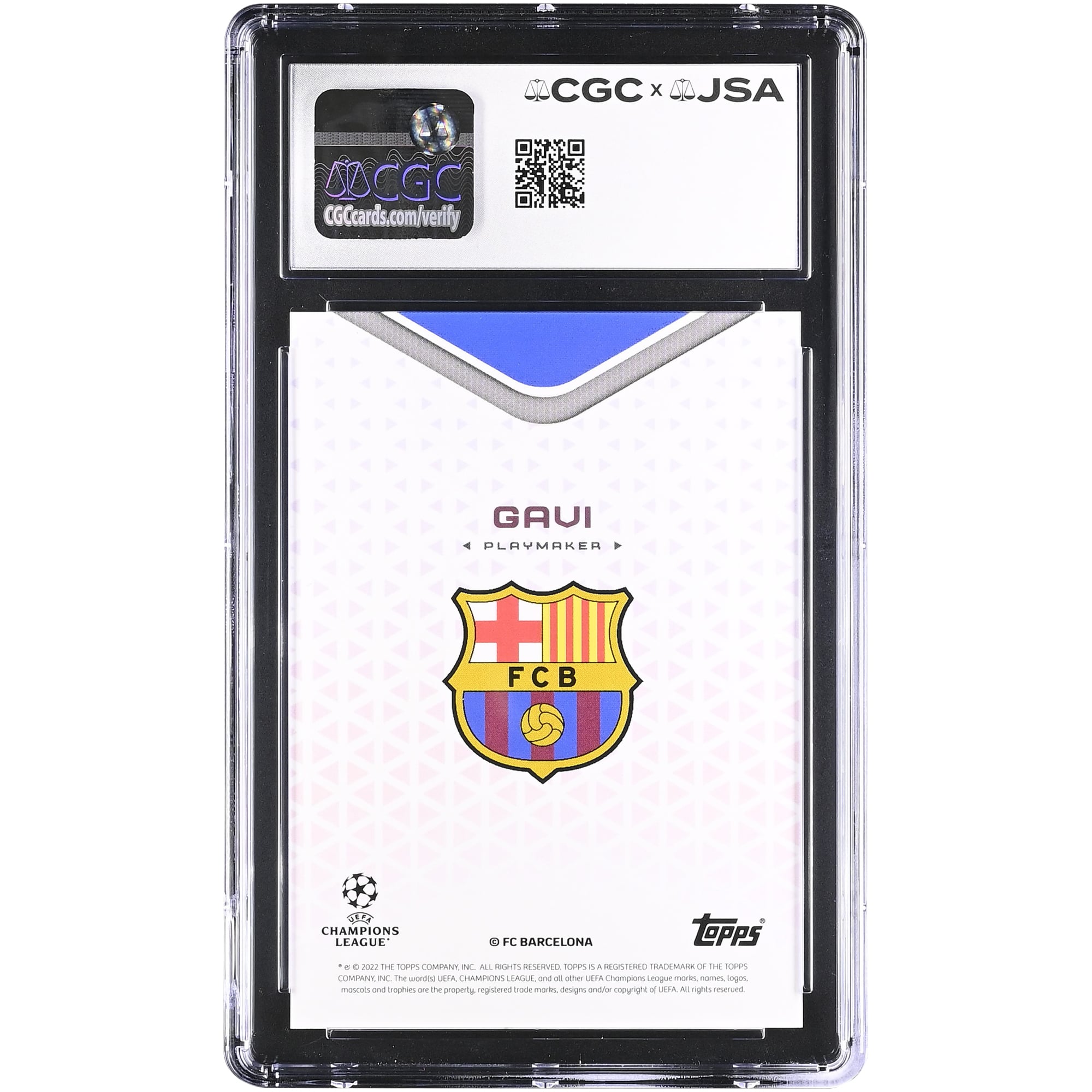 Gavi Barcelona Autographed 2022-23 Topps Grealish Platinum UEFA #NNO CGC Authenticated Auto 10 Card