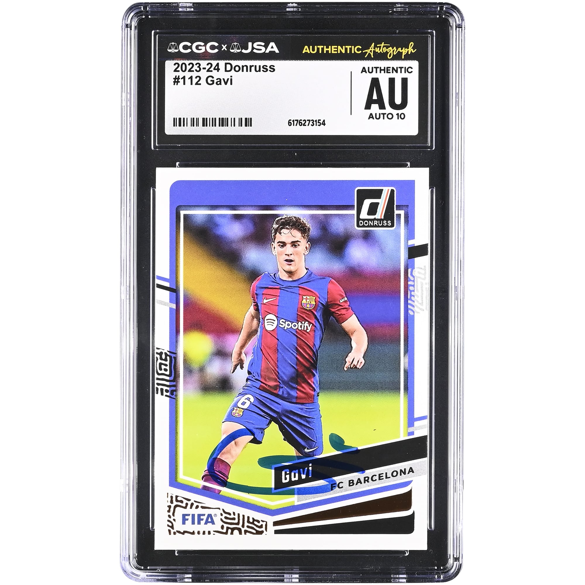 Gavi Barcelona Autographed 2023-24 Panini Donruss #112 CGC Authenticated Auto 10 Card