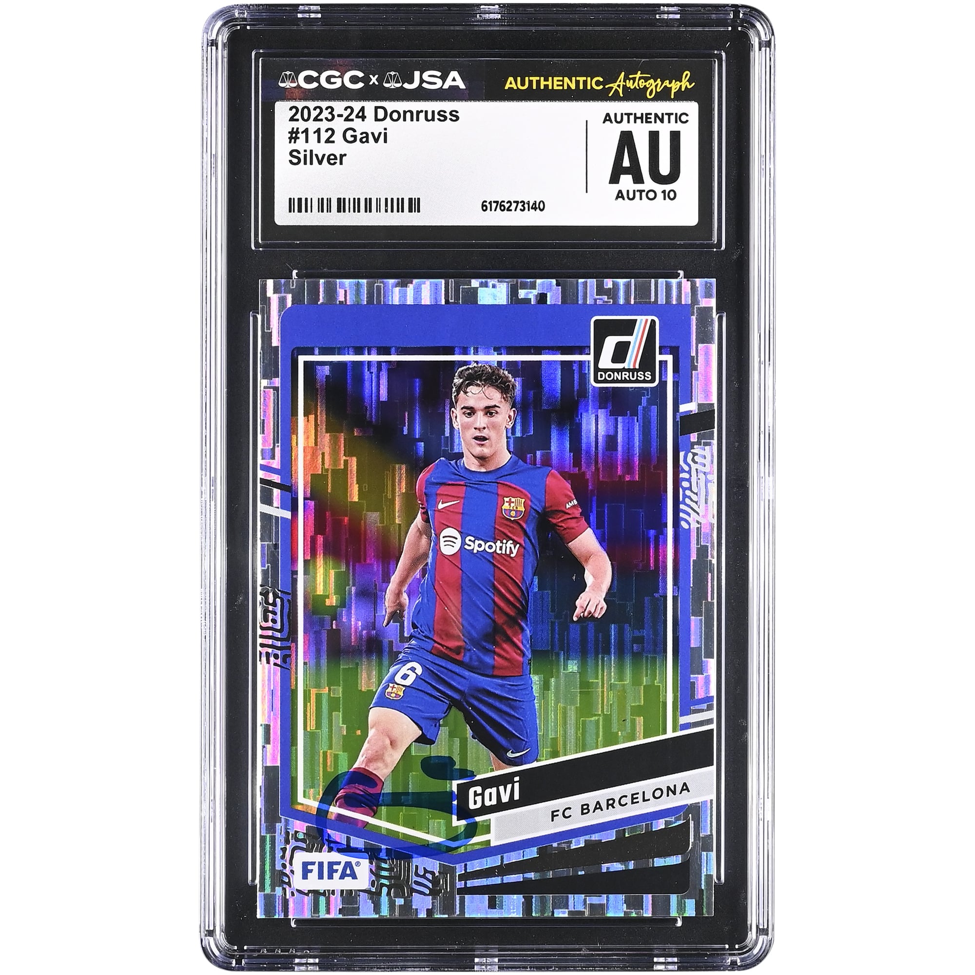 Gavi Barcelona Autographed 2023-24 Panini Donruss Silver #112 CGC Authenticated Auto 10 Card