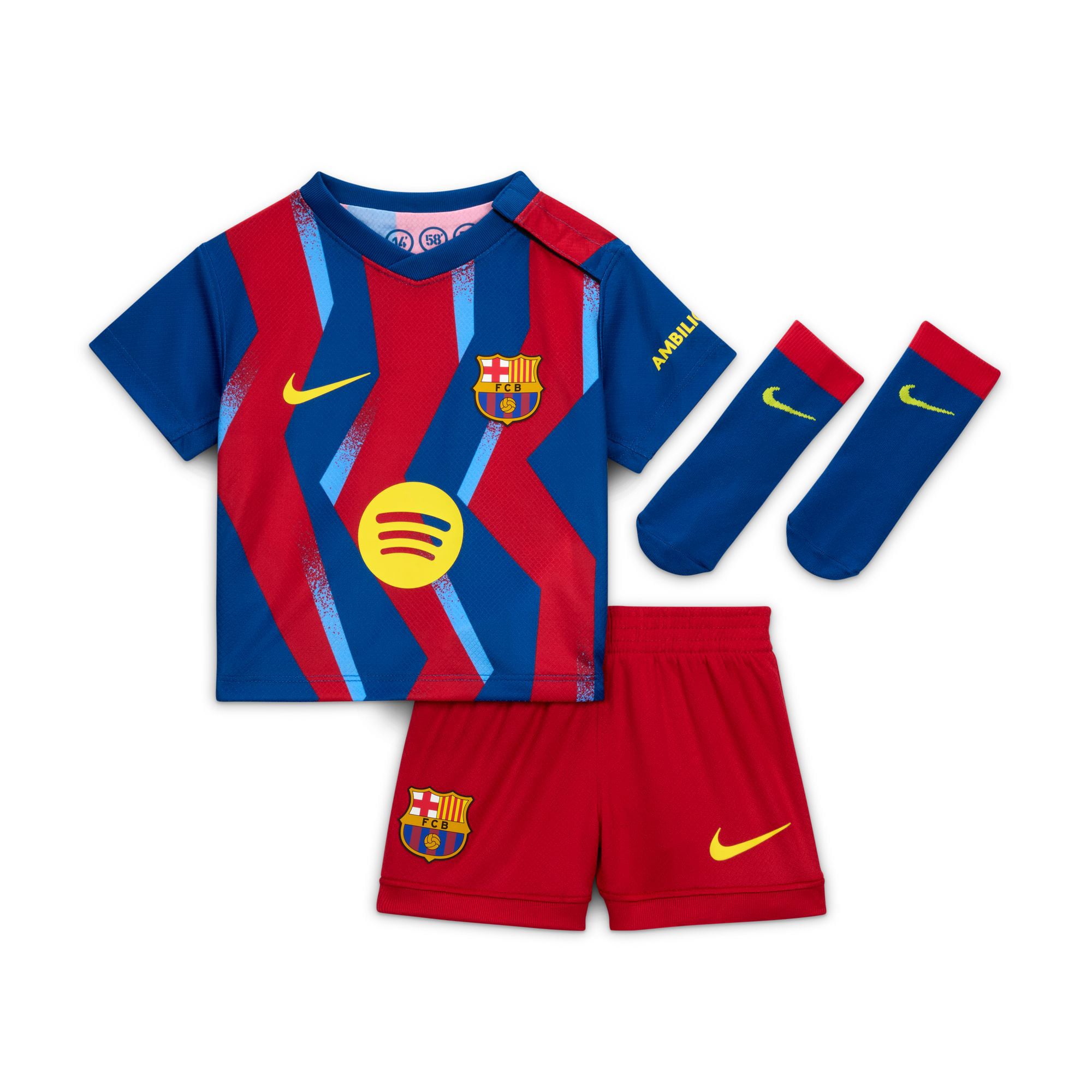 Kit Infantil FC Barcelona 25/26 - Camiseta Y Pantalón, Dorsal F. De Jong 21, Tejido Transpirable