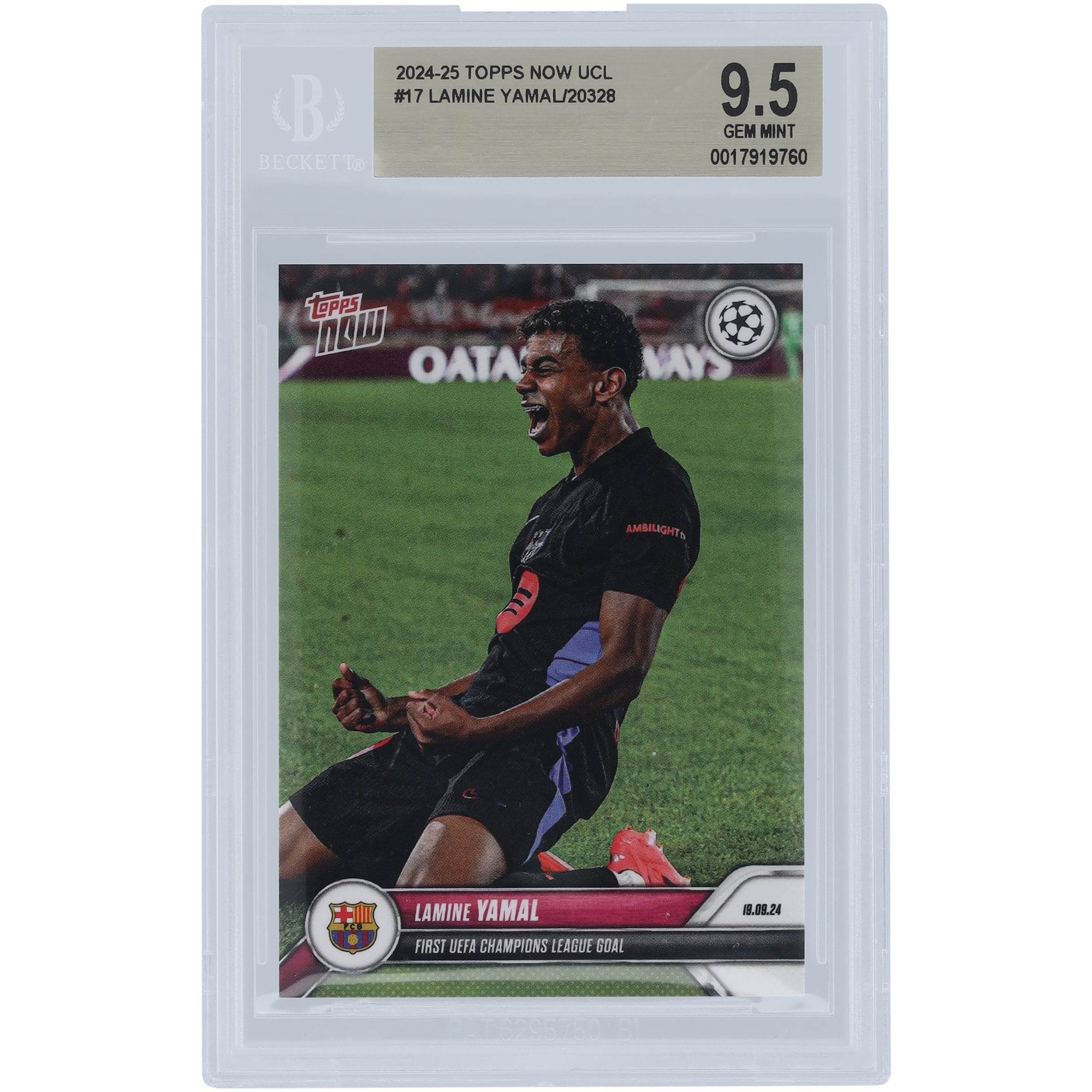 Lamine Yamal Barcelona 2024 Topps Now First UEFA Champions League 