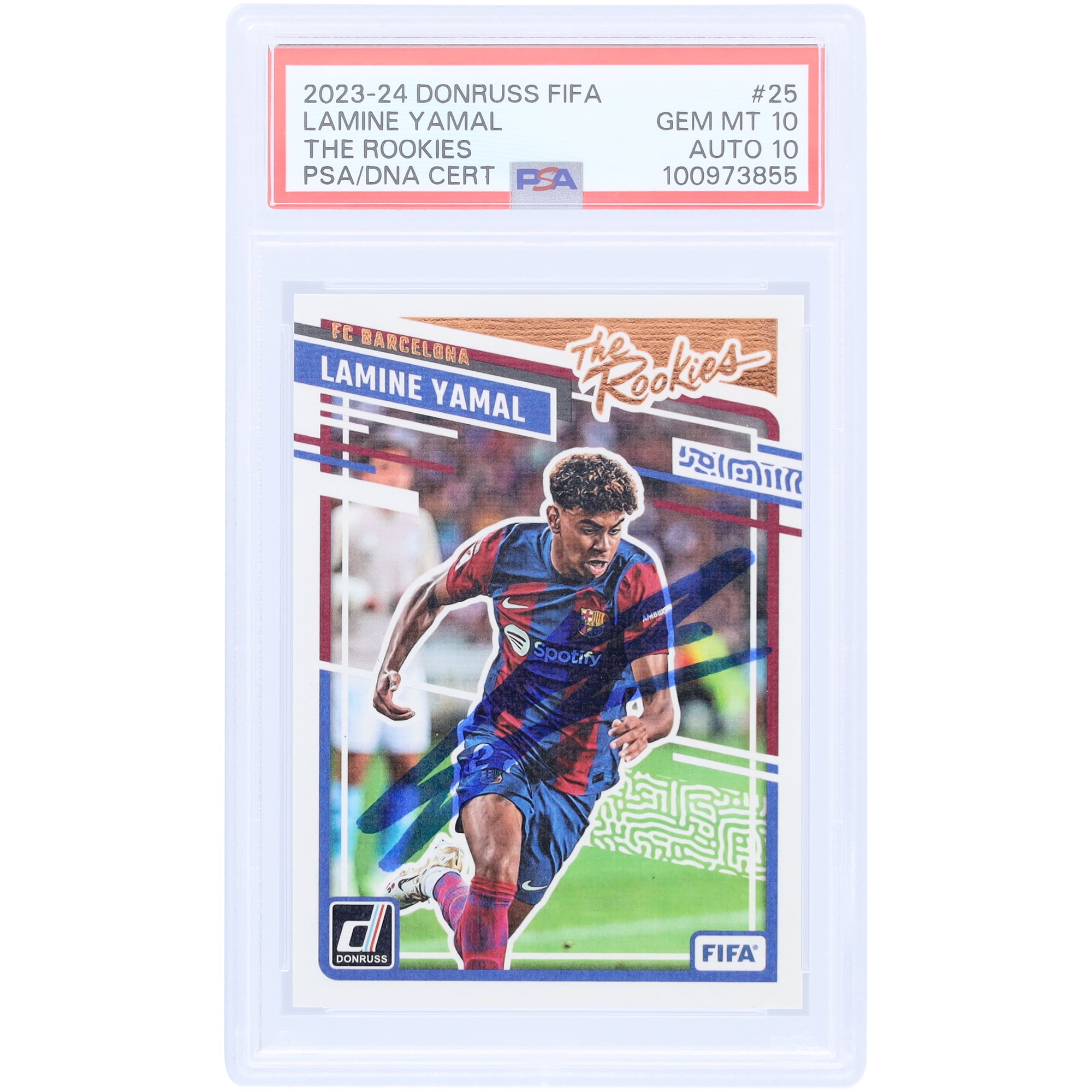 Lamine Yamal Barcelona Autographed 2023-24 Panini Donruss FIFA The 