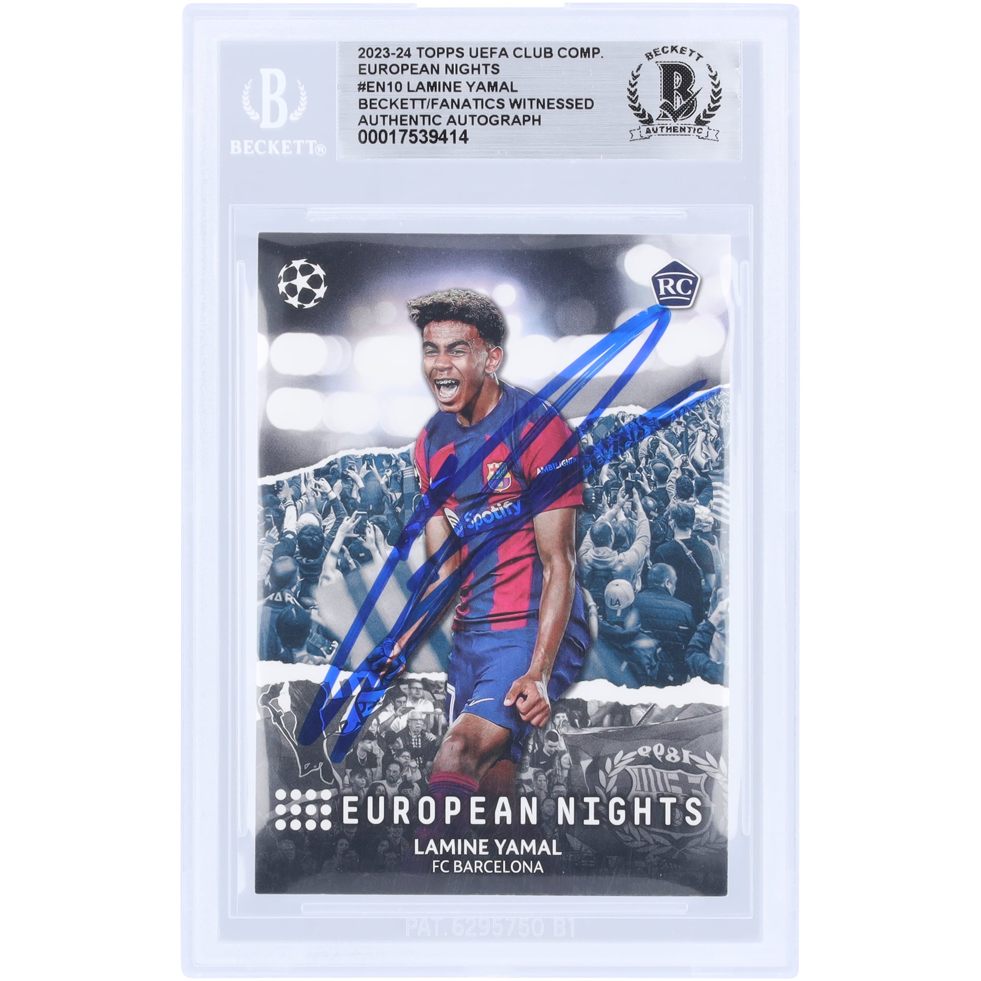 Lamine Yamal Barcelona Autographed 2023-24 Topps UEFA Club 