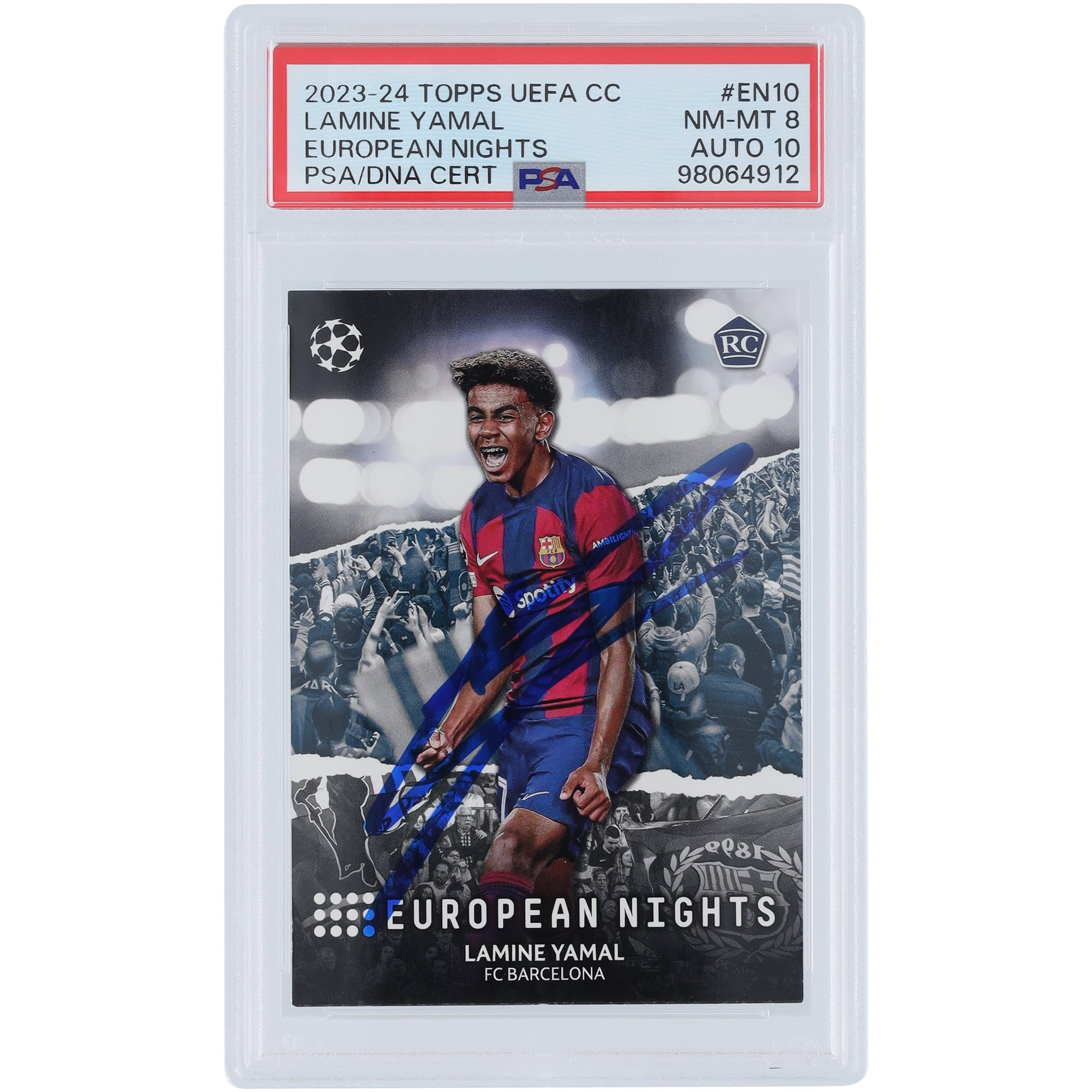 Lamine Yamal Barcelona Autographed 2023-24 Topps UEFA European 