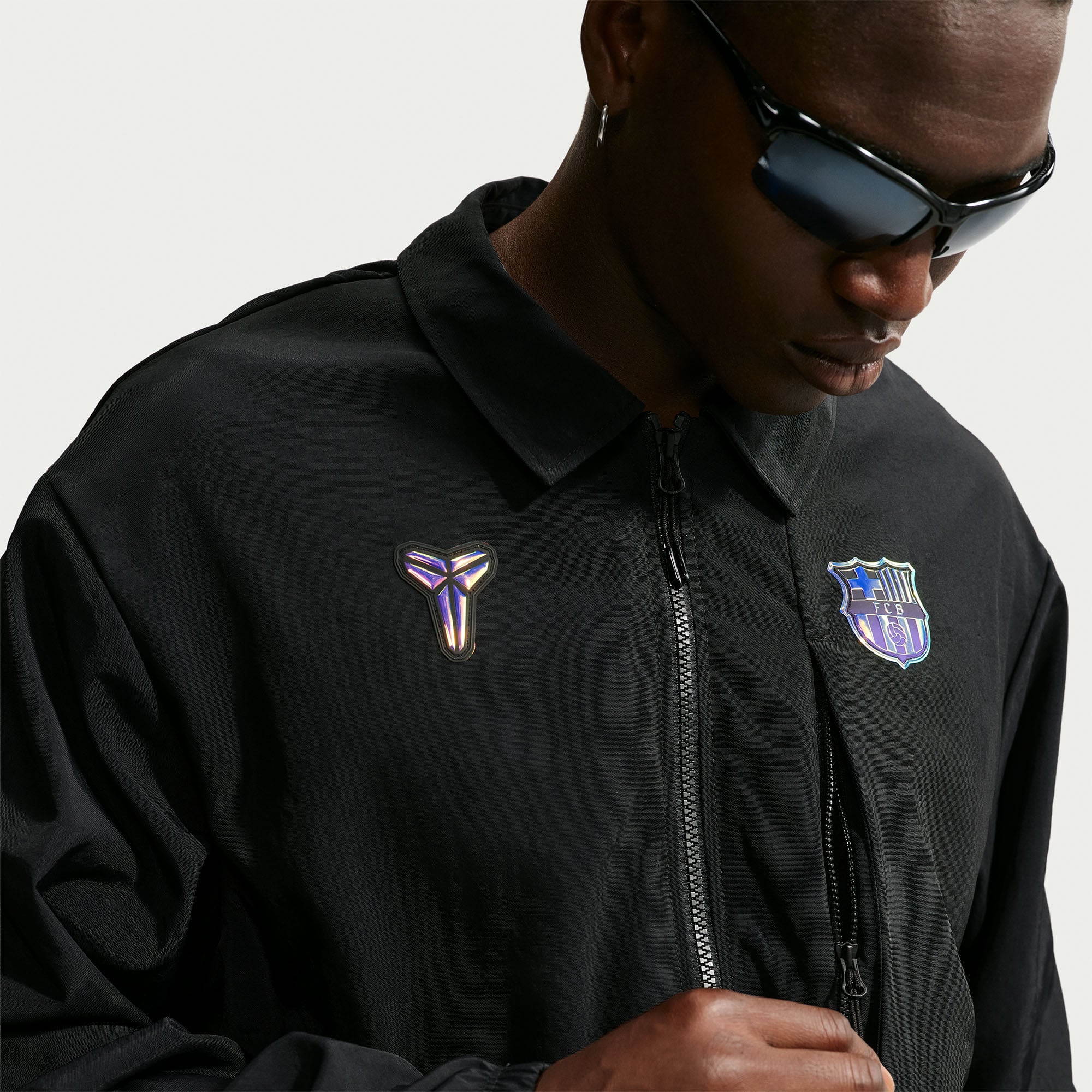 Veste zippée Nike FC Barcelone noire pour homme, saison extérieure 2026/27.