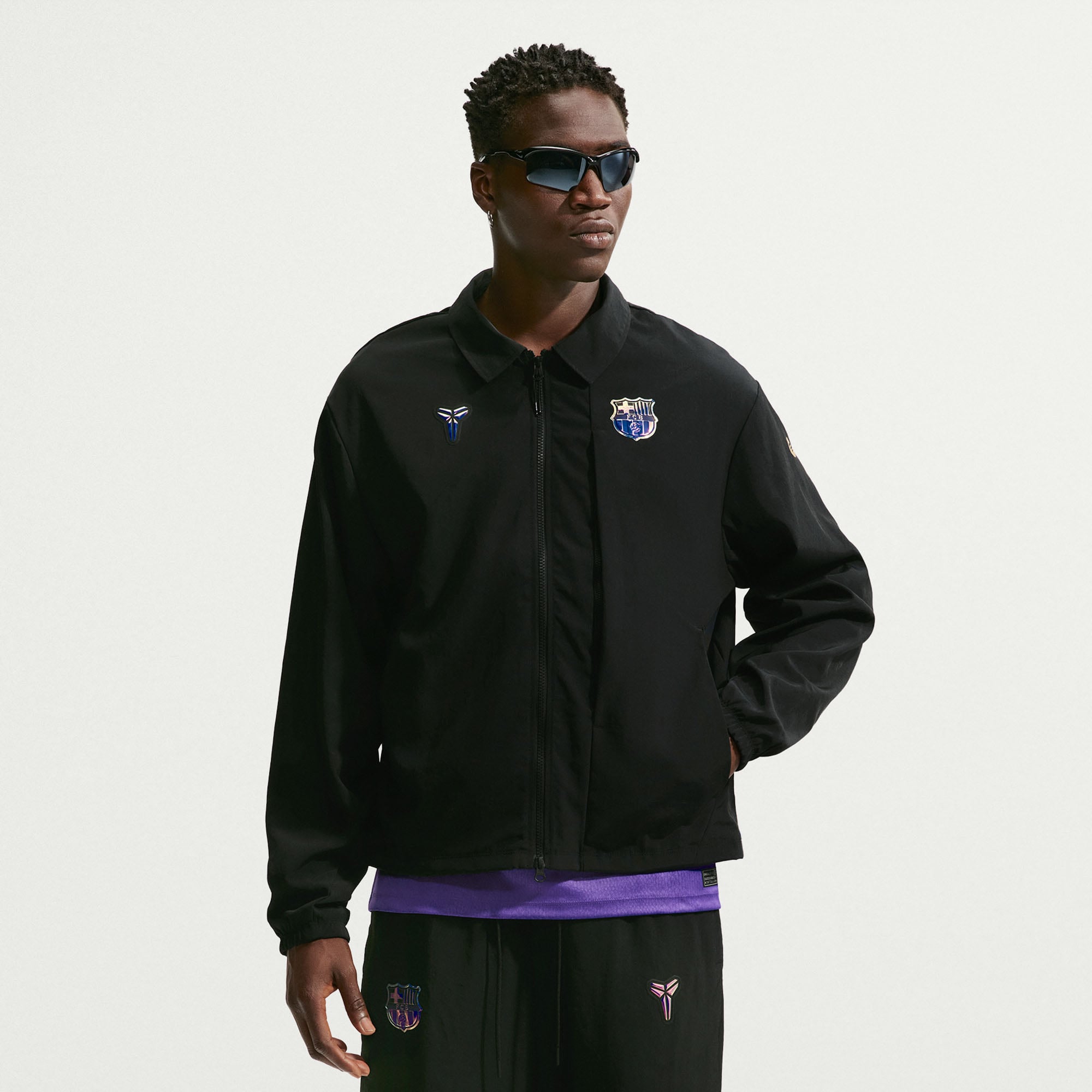Veste zippée Nike FC Barcelone noire pour homme, saison extérieure 2026/27.