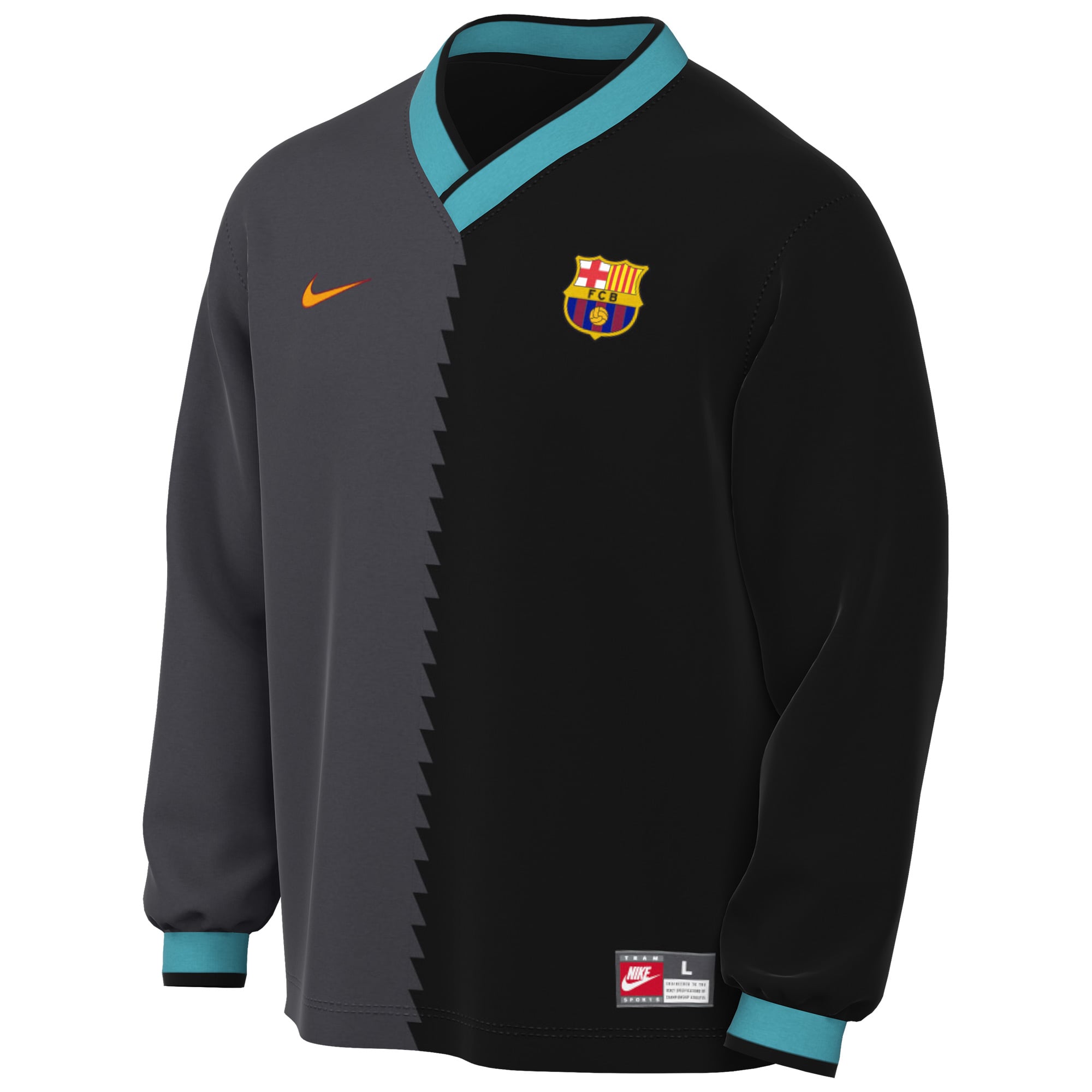 Maillot de style vie à manches longues Nike Black Barcelona 2026/27 Third Energy Dri-FIT pour homme