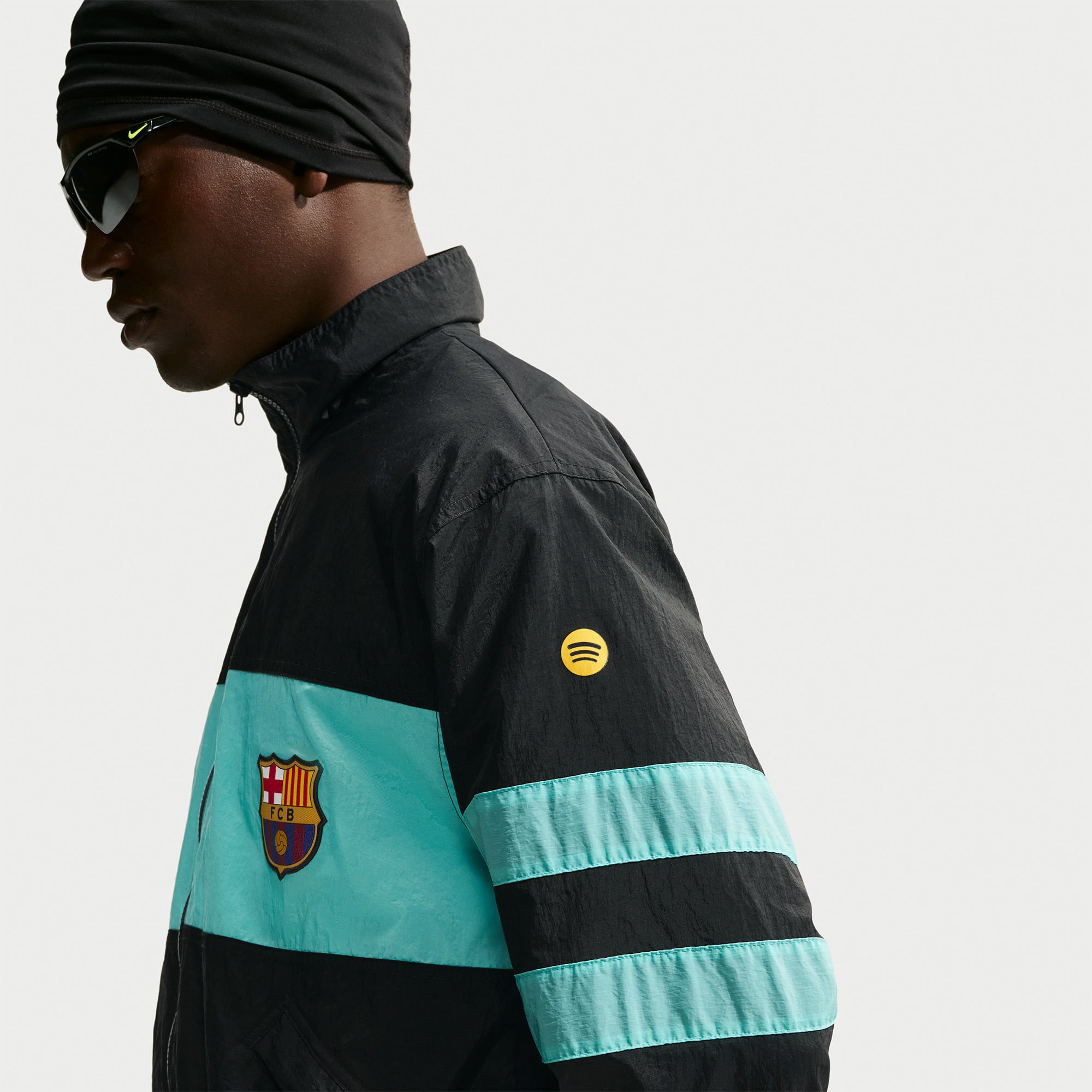 Veste de survêtement zippée Nike Barcelona Third I96 noire pour homme
