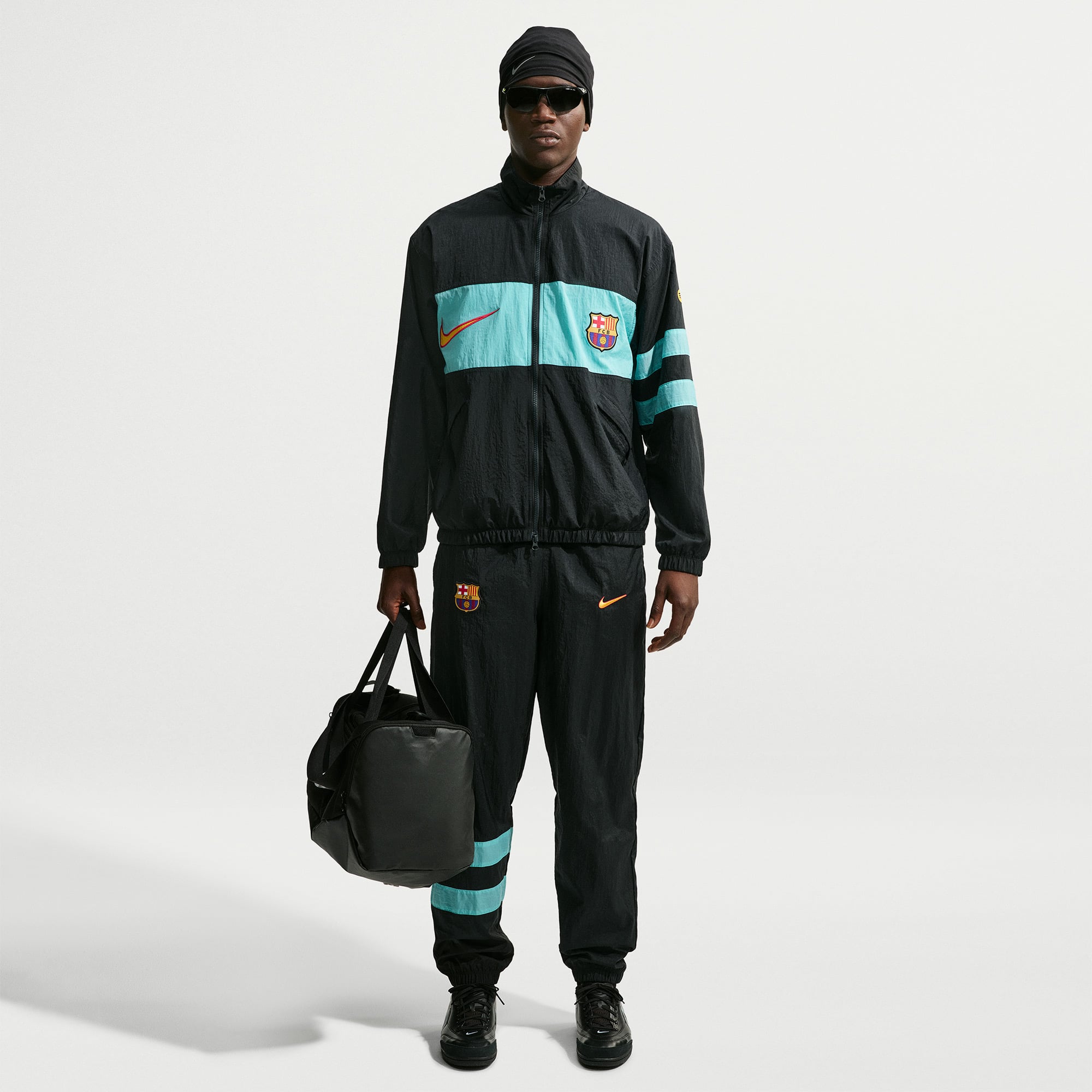 Veste de survêtement zippée Nike Barcelona Third I96 noire pour homme