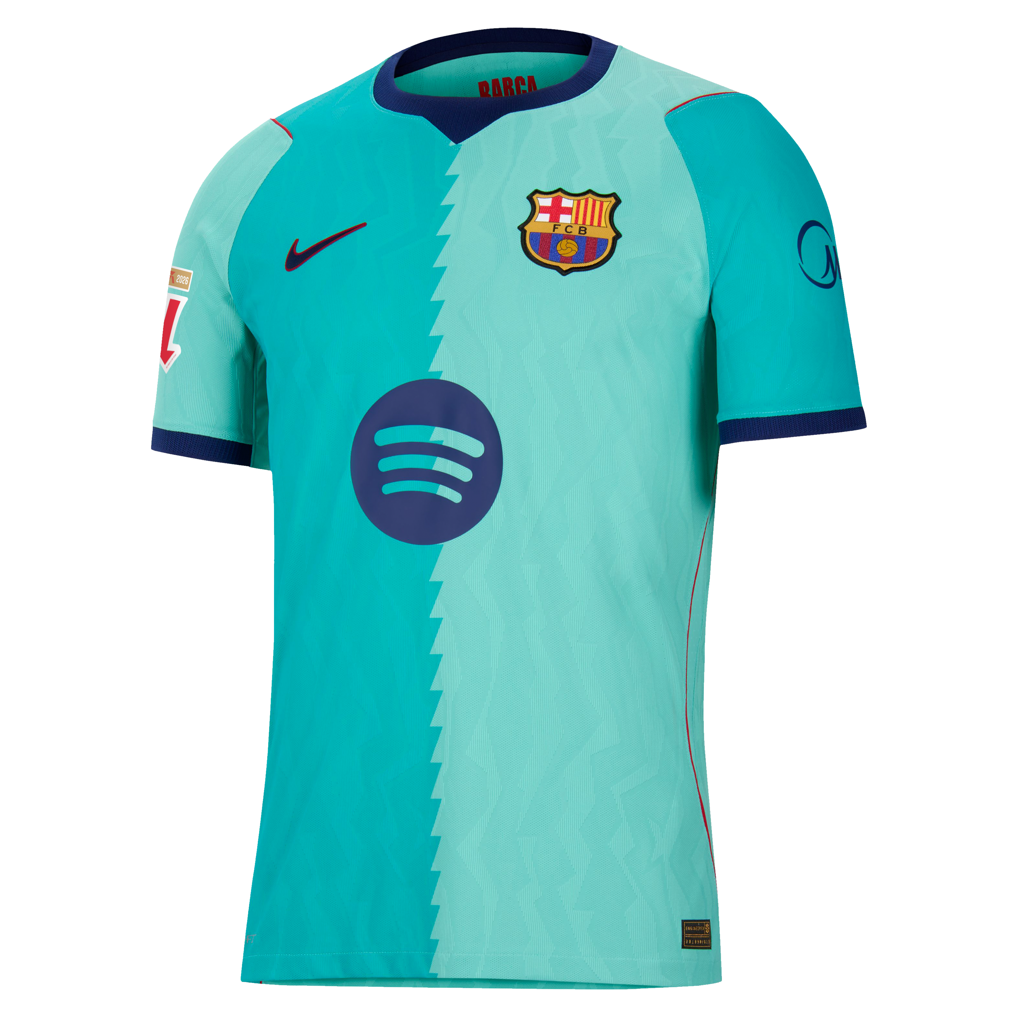 Men's Nike Frenkie de Jong Turquoise Barcelona 2026/27 Third Match Authentic Jersey