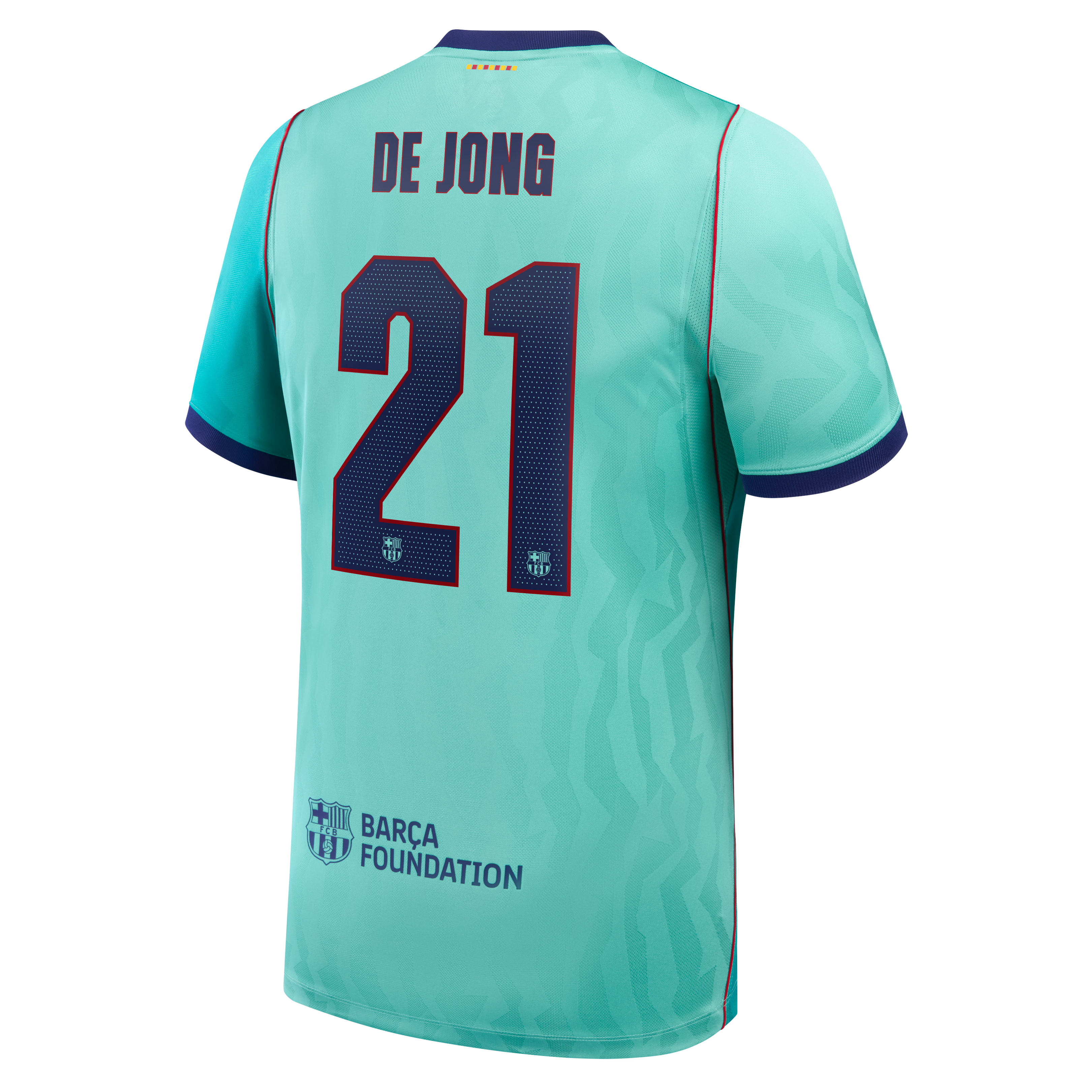 Men's Nike Frenkie de Jong Turquoise Barcelona 2026/27 Third Stadium Replica Jersey