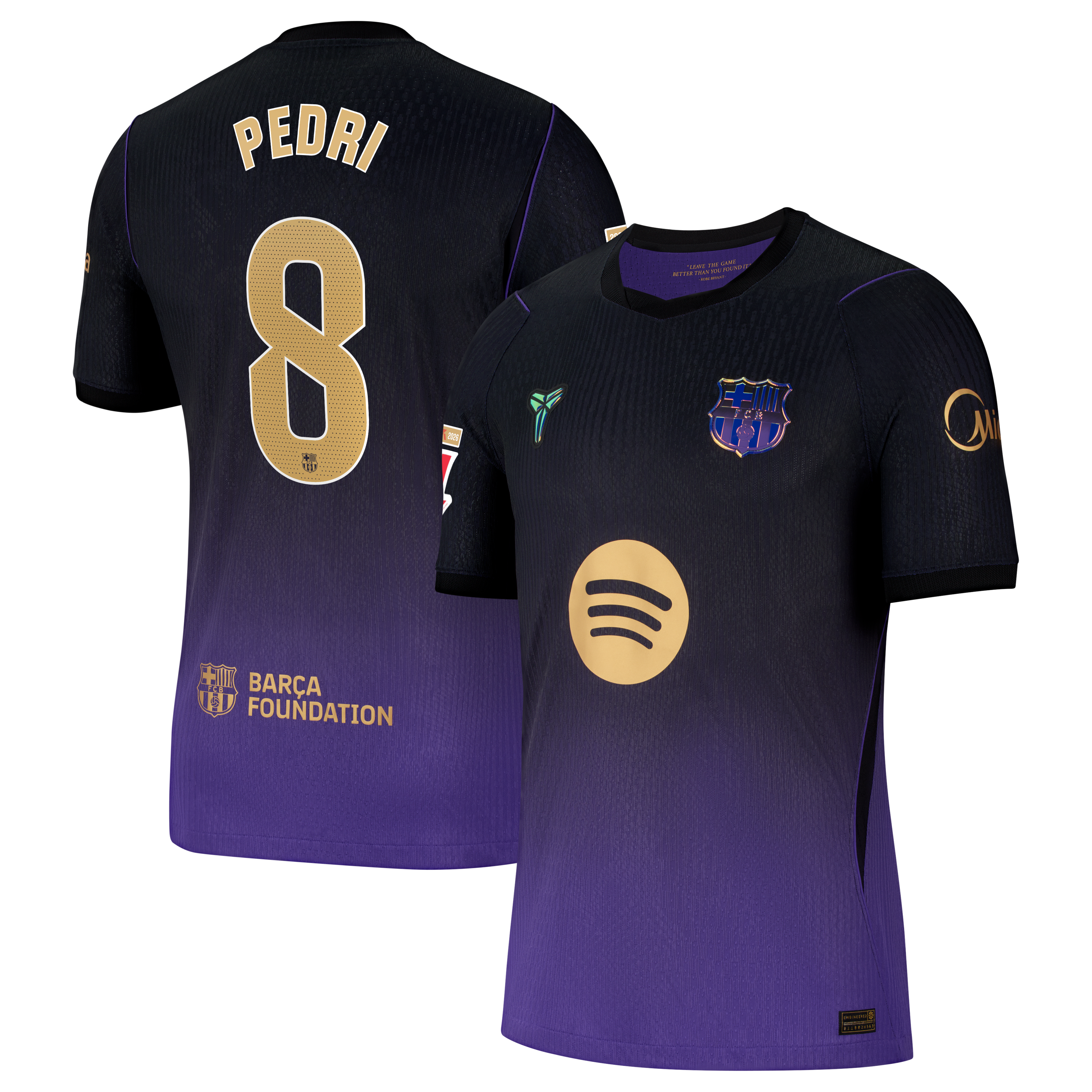 Maillot authentique extérieur Nike Pedri violet du FC Barcelone 2026/27 pour homme