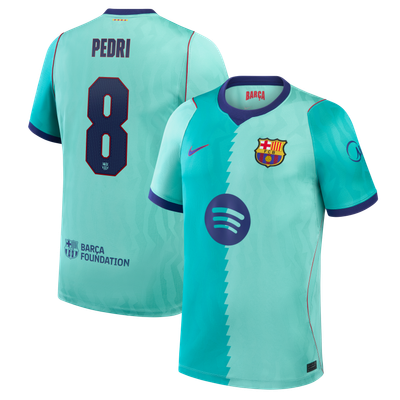 Maillot réplique troisième stade Nike 2026/27 de Pedri, FC Barcelone - Turquoise