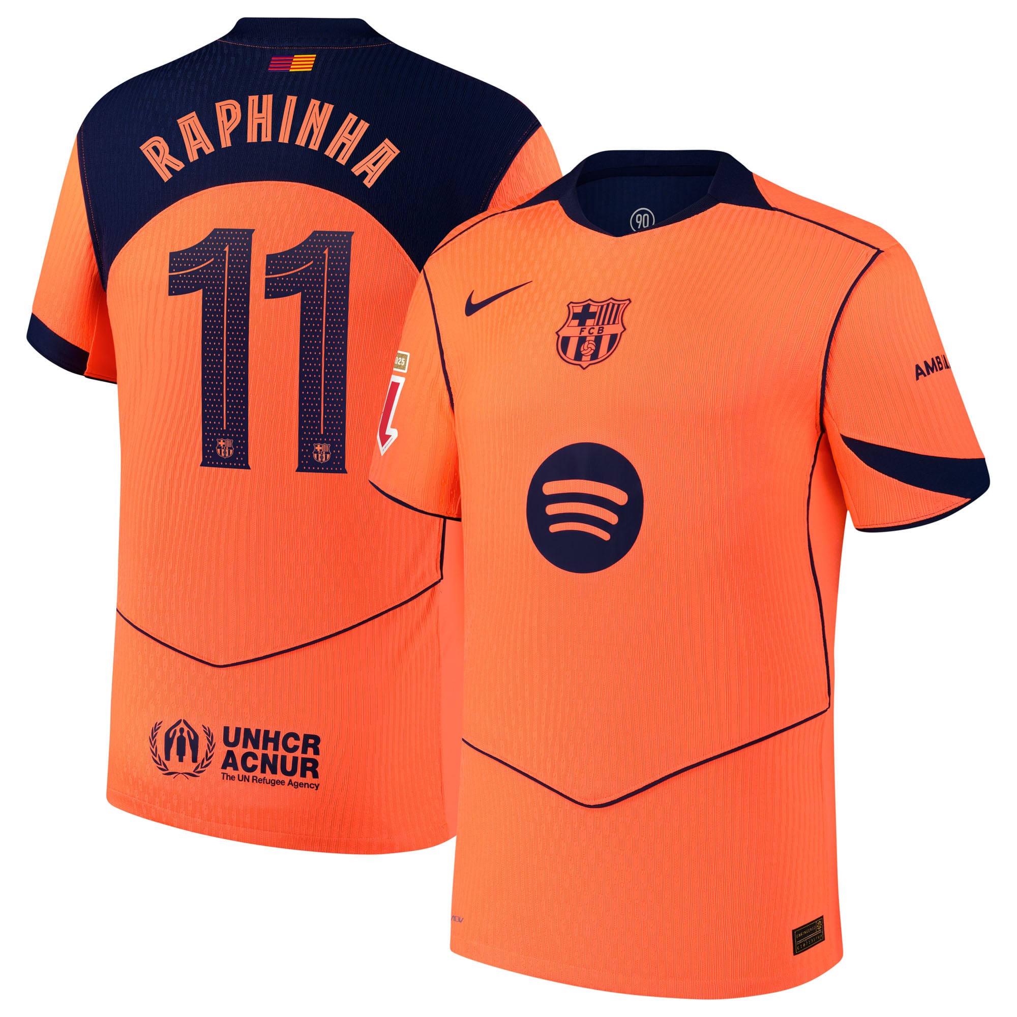 Raphinha Barcelona Nike 2025/26 Third Authentic Player Jersey - Orange