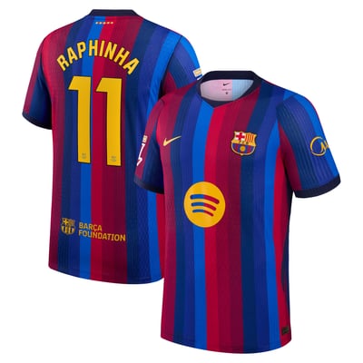 Maillot domicile authentique Nike 2026/27 du FC Barcelone, Raphinha - Rouge