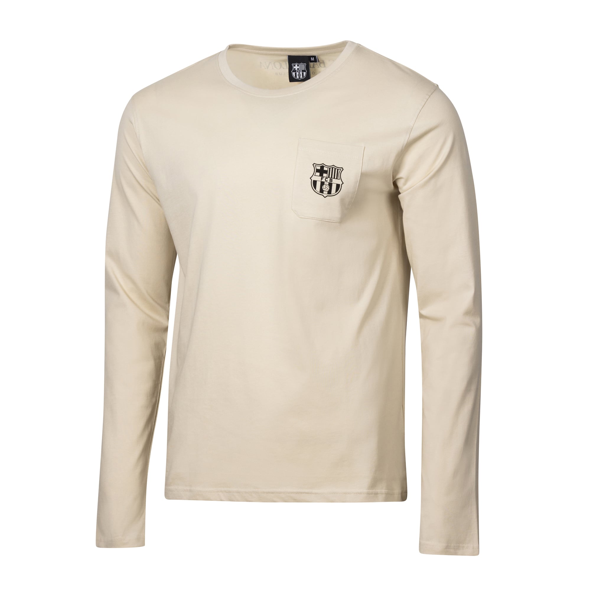 T-shirt à manches longues décontracté pour homme, design sport suédois, couleur beige Barcelone.
