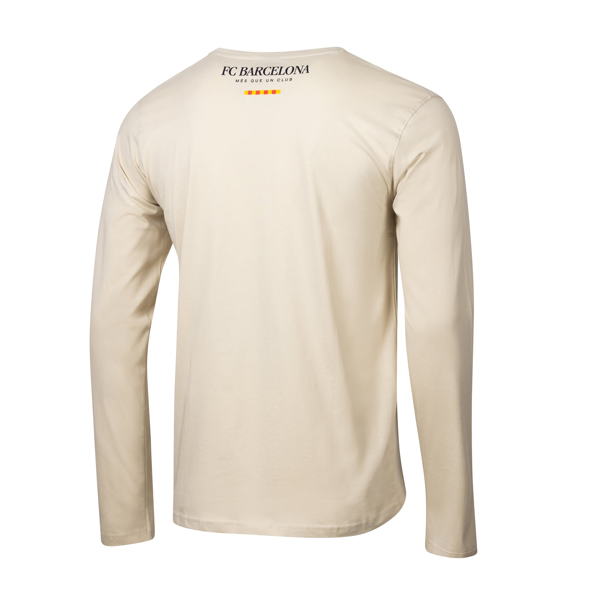 T-shirt à manches longues décontracté pour homme, design sport suédois, couleur beige Barcelone.