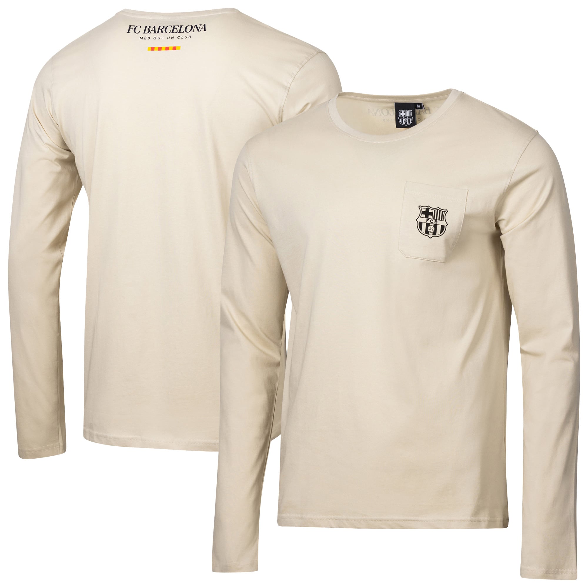 T-shirt à manches longues décontracté pour homme, design sport suédois, couleur beige Barcelone.