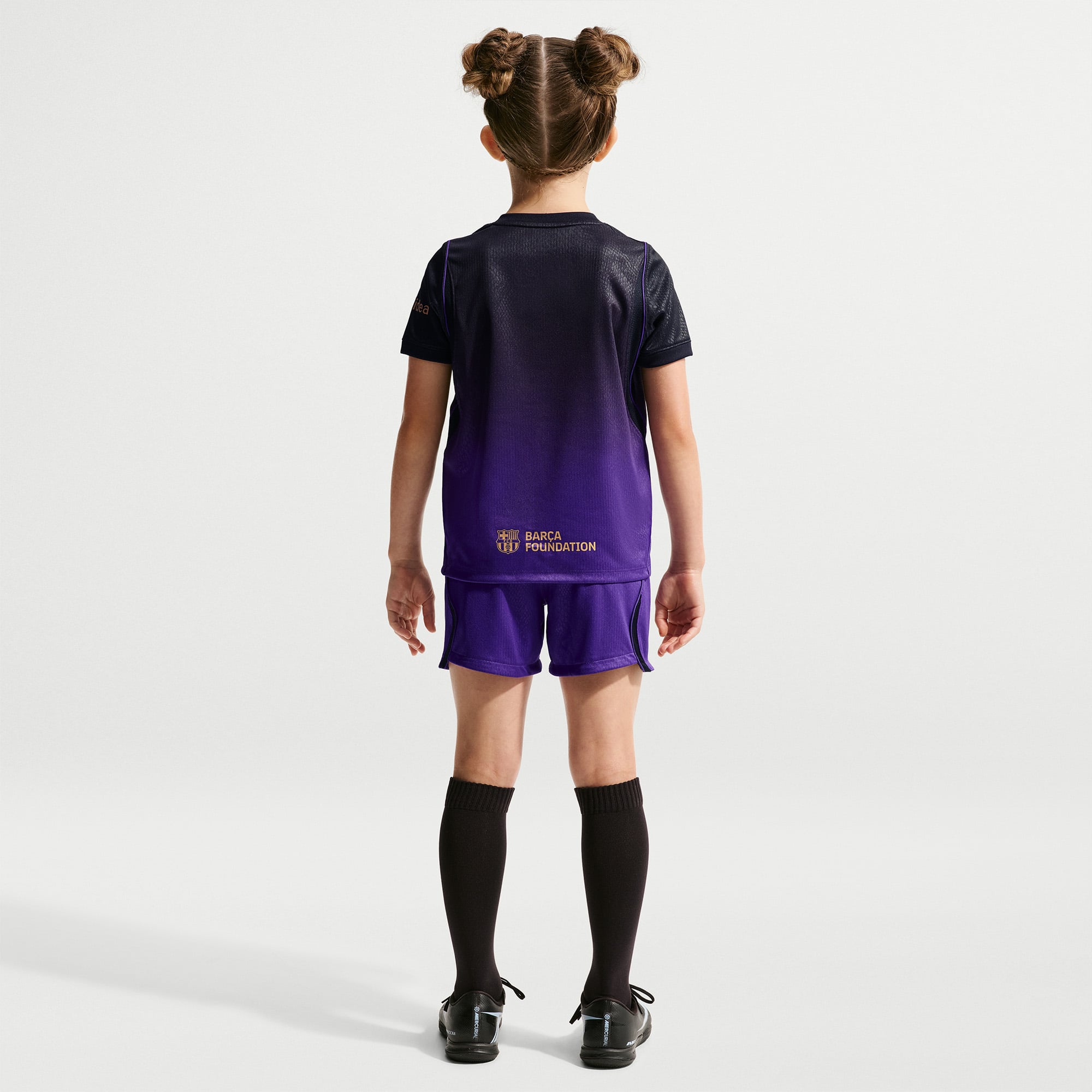Maillot réplique extérieur Nike FC Barcelone violet pour enfants d'âge préscolaire (saison 2026/27)