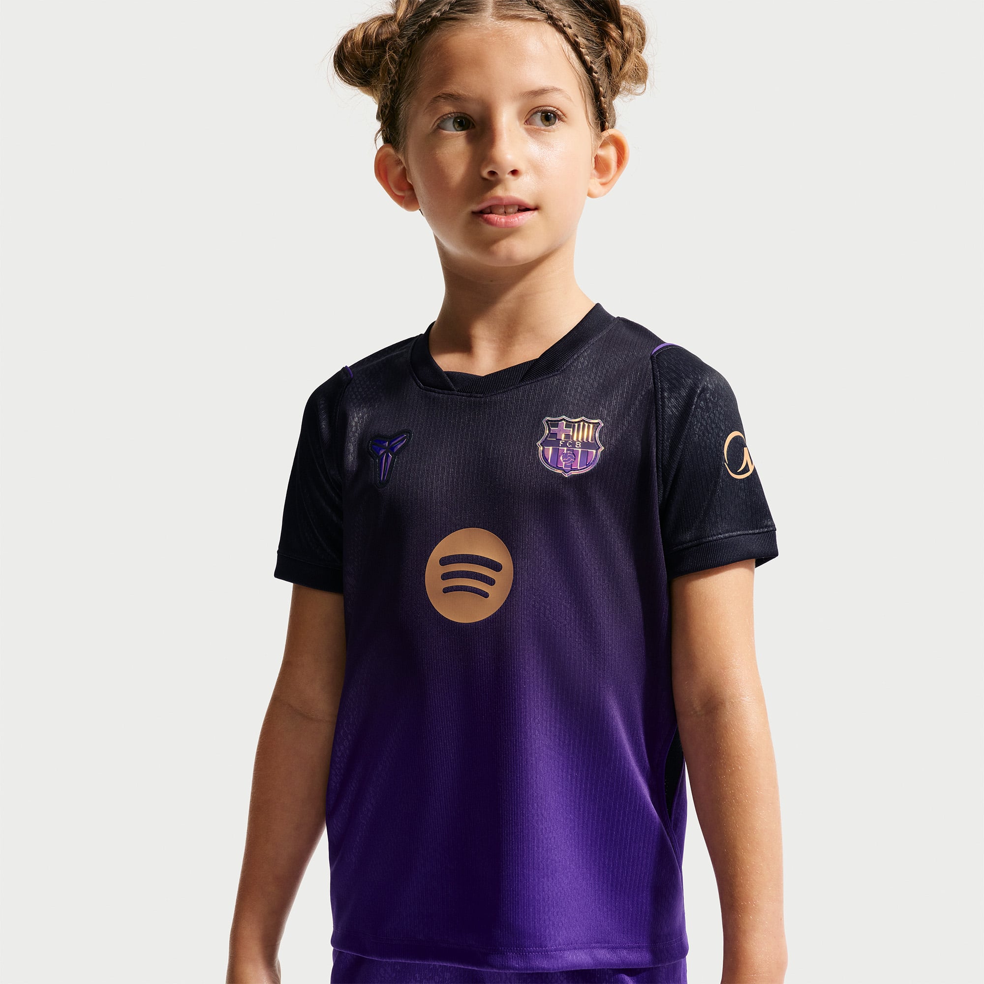 Maillot réplique extérieur Nike FC Barcelone violet pour enfants d'âge préscolaire (saison 2026/27)