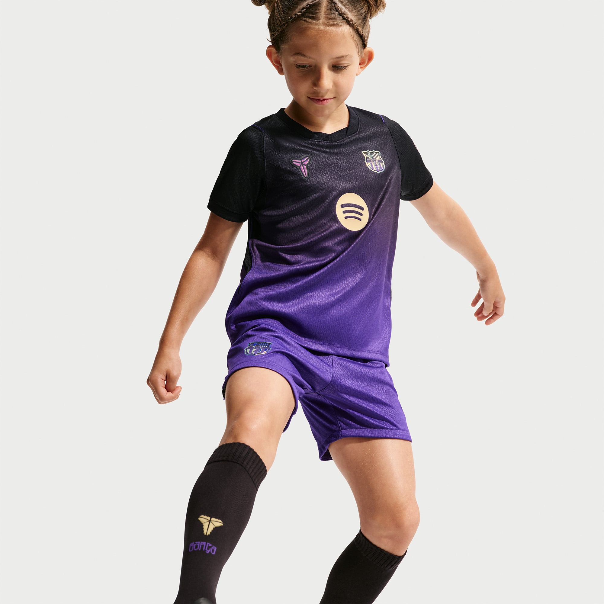 Maillot réplique extérieur Nike FC Barcelone violet pour enfants d'âge préscolaire (saison 2026/27)