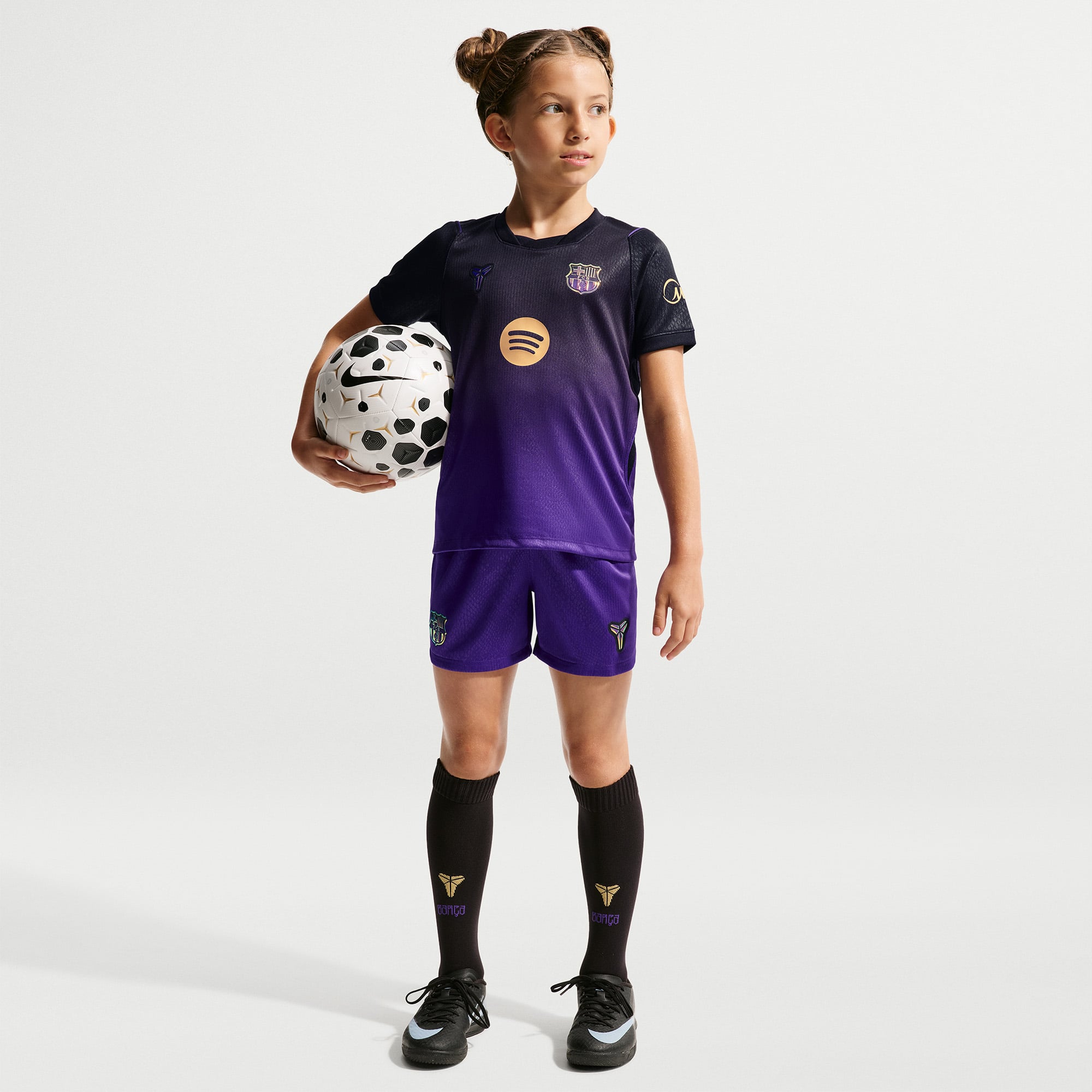 Maillot réplique extérieur Nike FC Barcelone violet pour enfants d'âge préscolaire (saison 2026/27)
