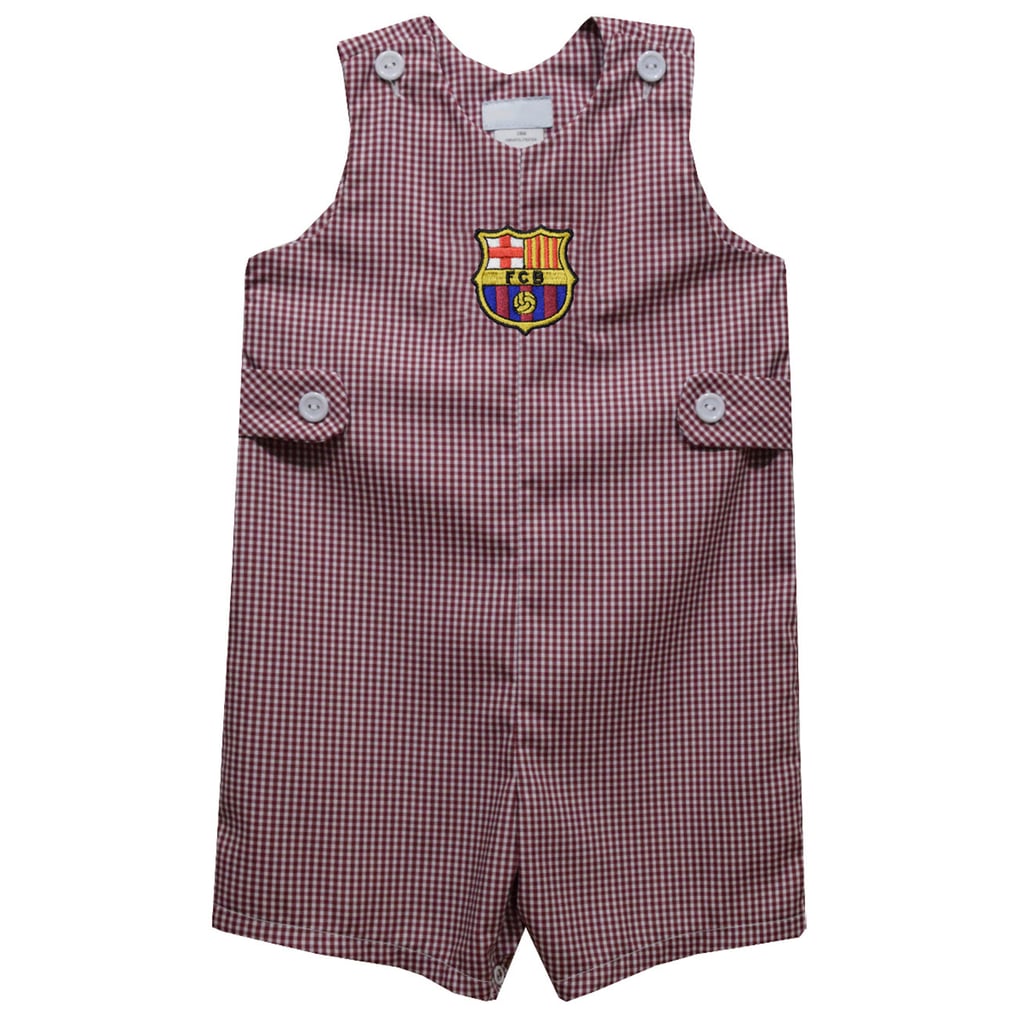 Barboteuse Jon Jon à carreaux vichy pour tout-petits Barcelona Vive La Fete - Marron