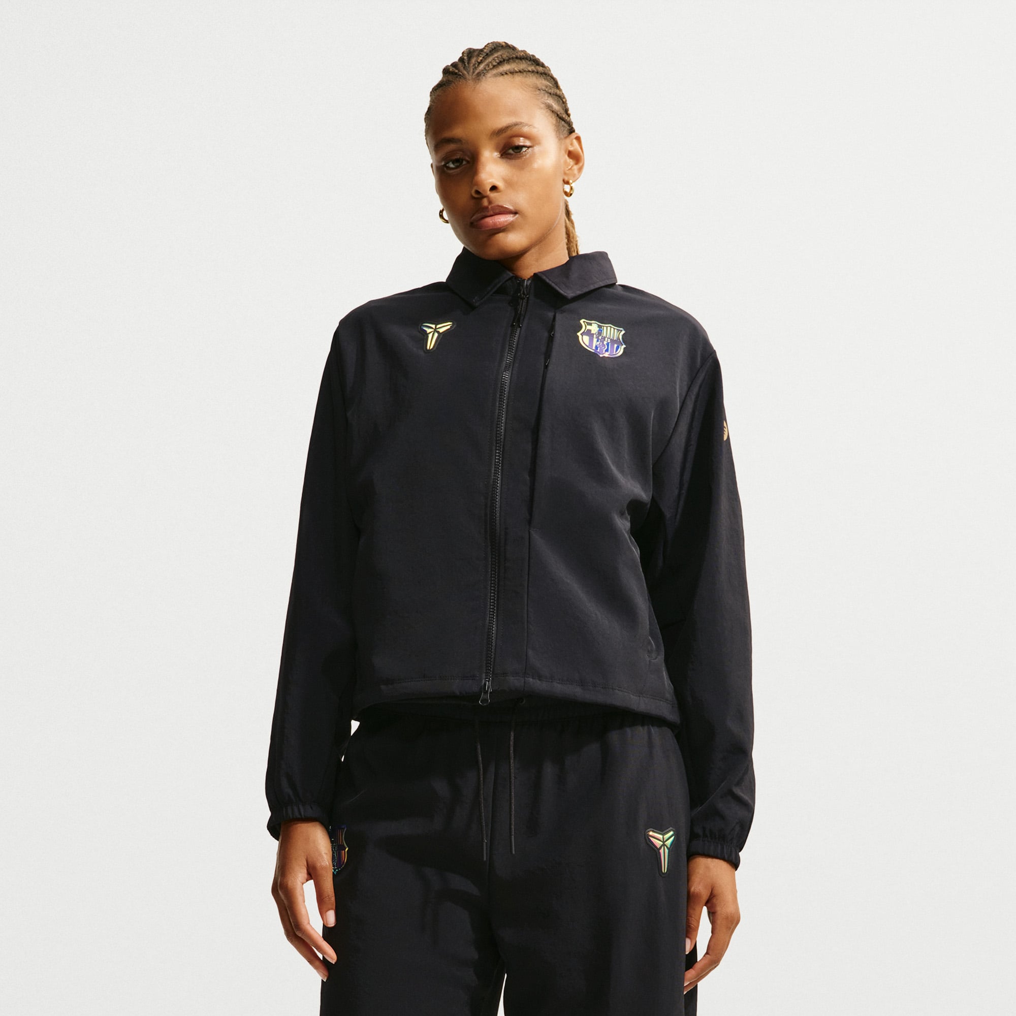 Veste zippée Nike FC Barcelone noire pour femme, saison extérieure 2026/27.