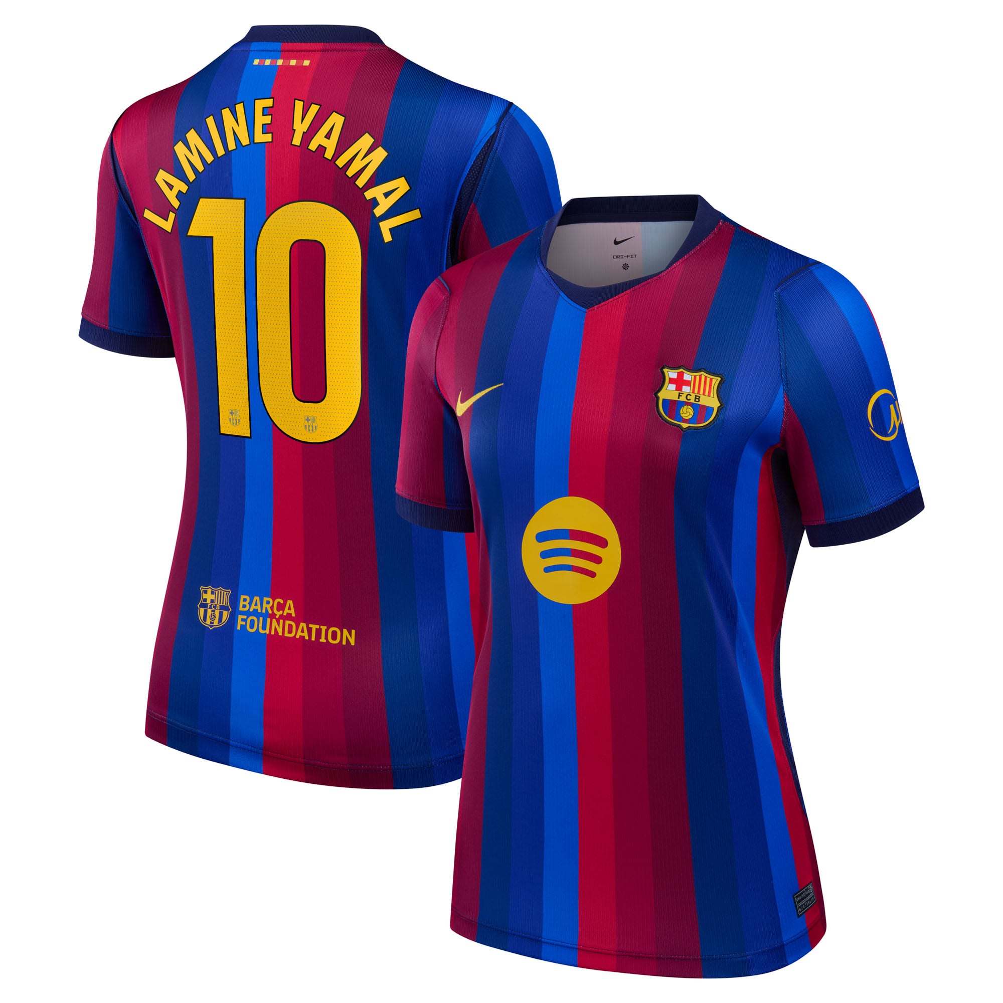 Maillot réplique domicile Nike Lamine Yamal rouge du FC Barcelone 2026/27 pour femme