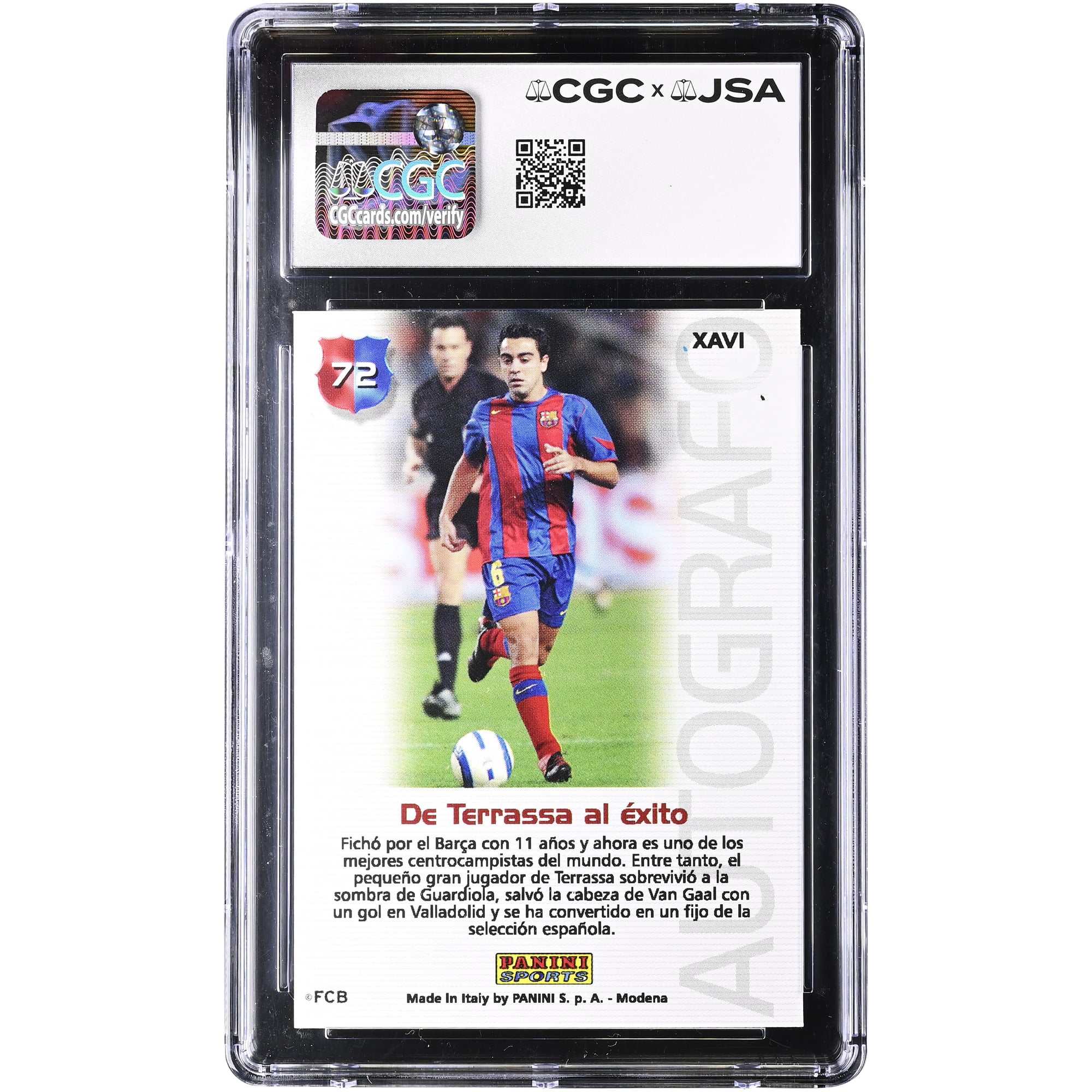 Xavi Hernandez Barcelona Autographed 2004-05 Panini Megacracks Barca Campeon #72 CGC Authenticated /10 Card