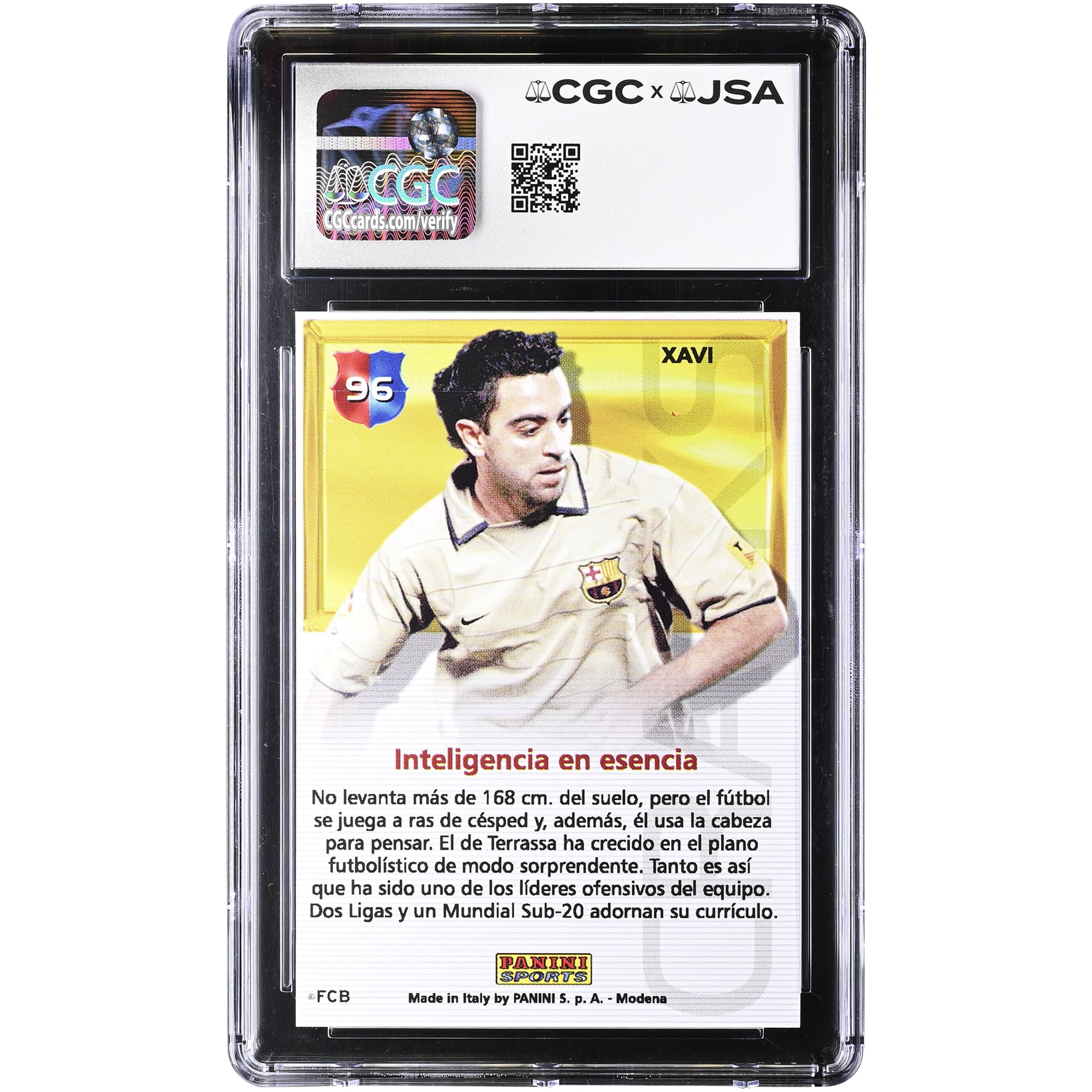 Xavi Hernandez Barcelona Autographed 2004-05 Panini Megacracks Barca Campeon #96 CGC Authenticated 10/10 Card