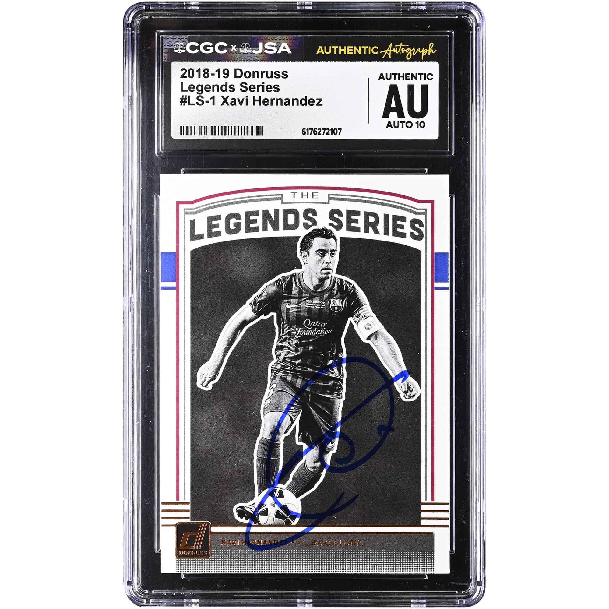 Xavi Hernandez Barcelona Autographed 2018-19 Panini Donruss Legends Series #LS-1 CGC Authenticated Auto 10 Card