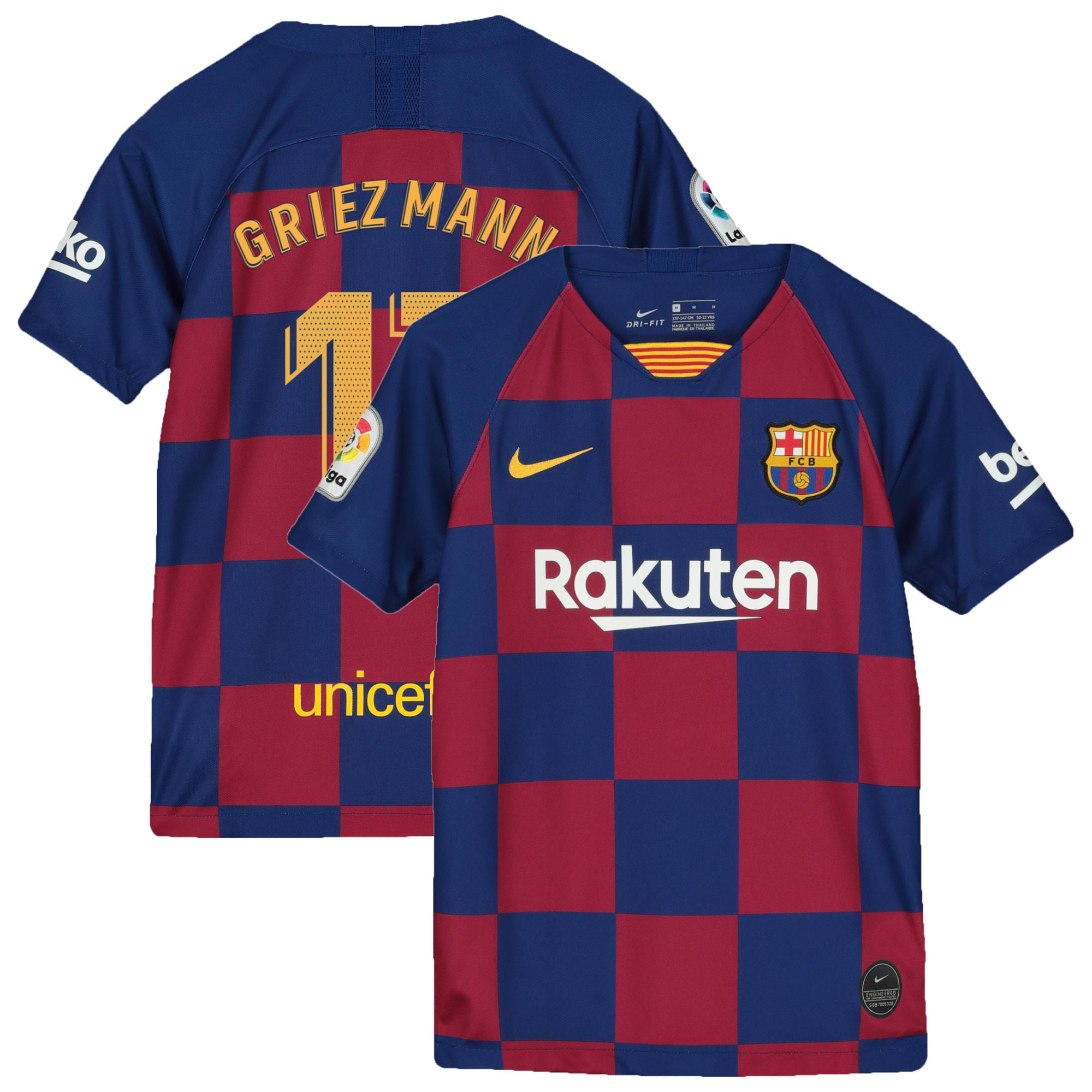 Youth Nike Antoine Griezmann Royal Barcelona 2019/20 Home Breathe