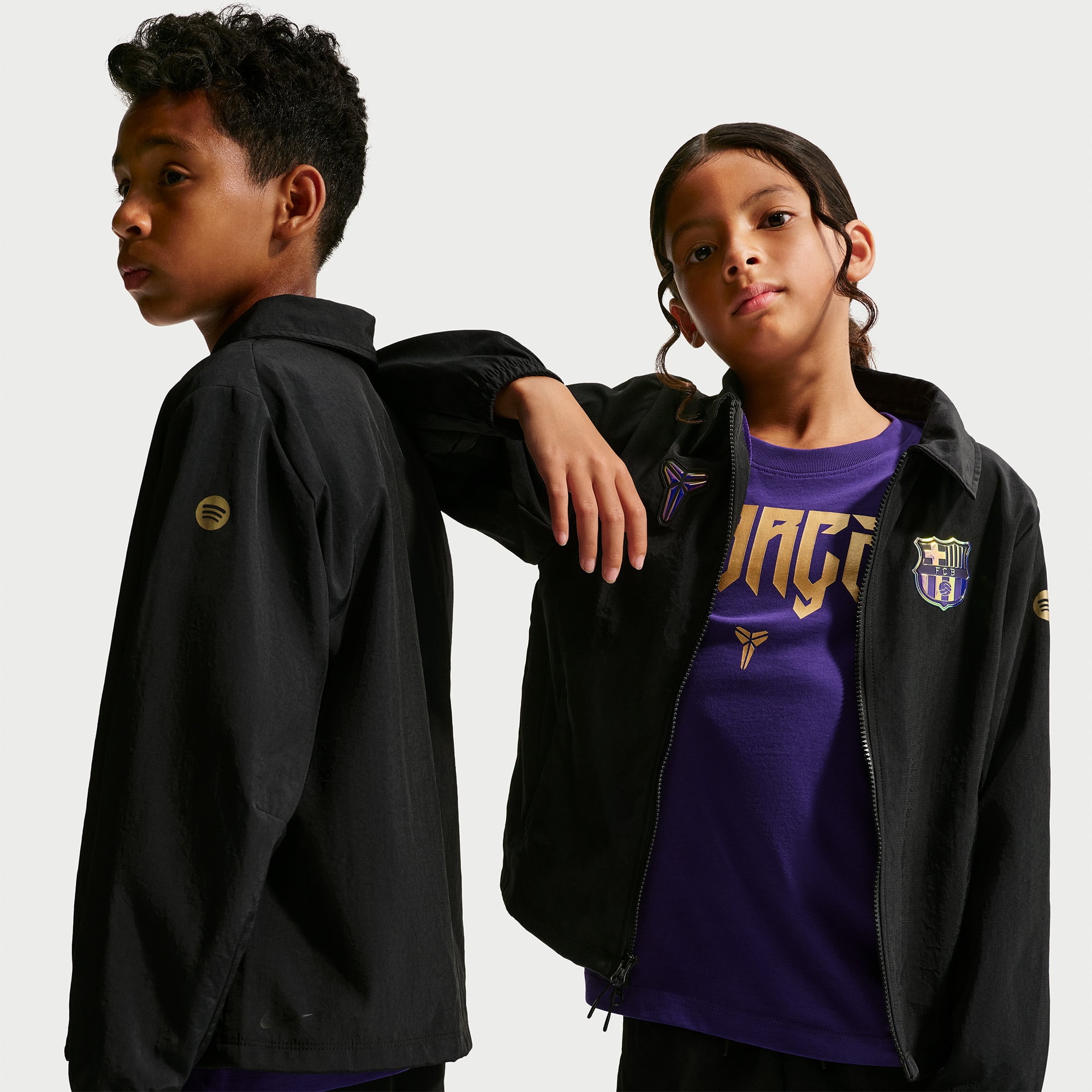 Veste zippée Nike FC Barcelone noire pour enfant, saison extérieure 2026/27.