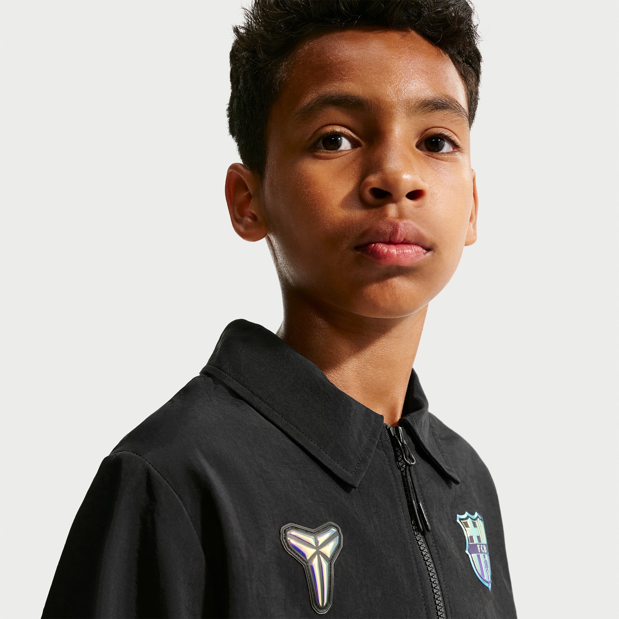 Veste zippée Nike FC Barcelone noire pour enfant, saison extérieure 2026/27.