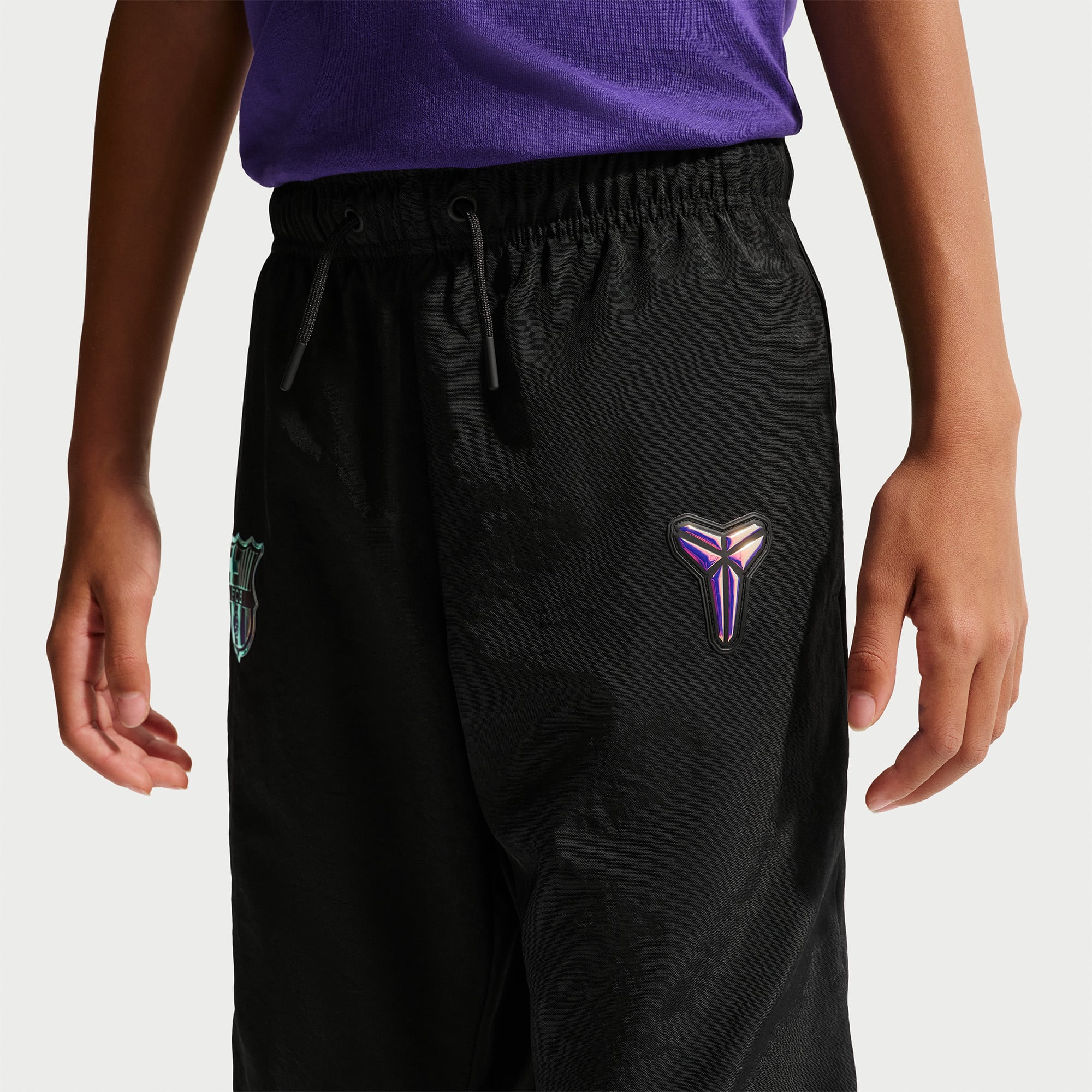Pantalon tissé extérieur Nike FC Barcelone noir pour enfant (saison 2026/27)