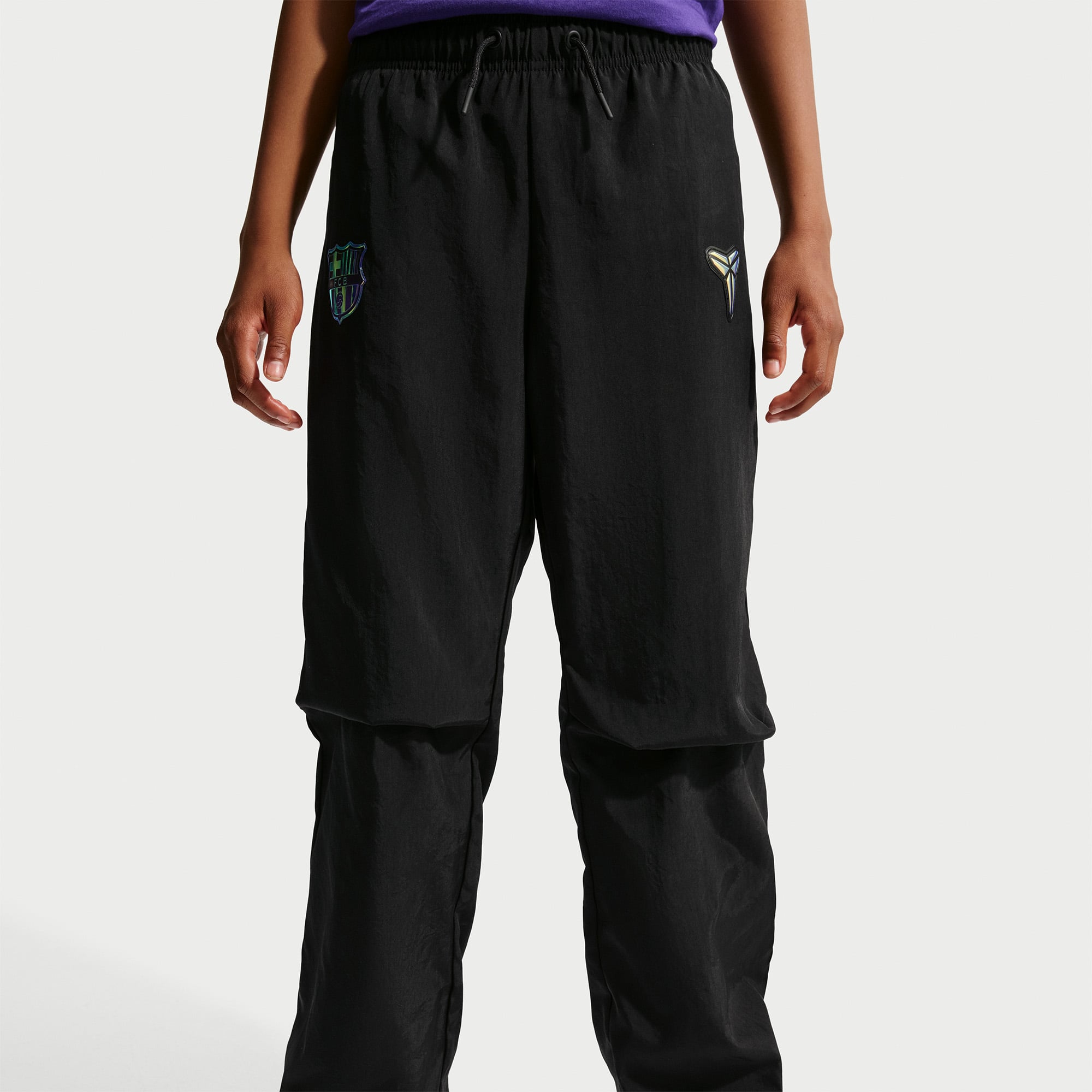 Pantalon tissé extérieur Nike FC Barcelone noir pour enfant (saison 2026/27)