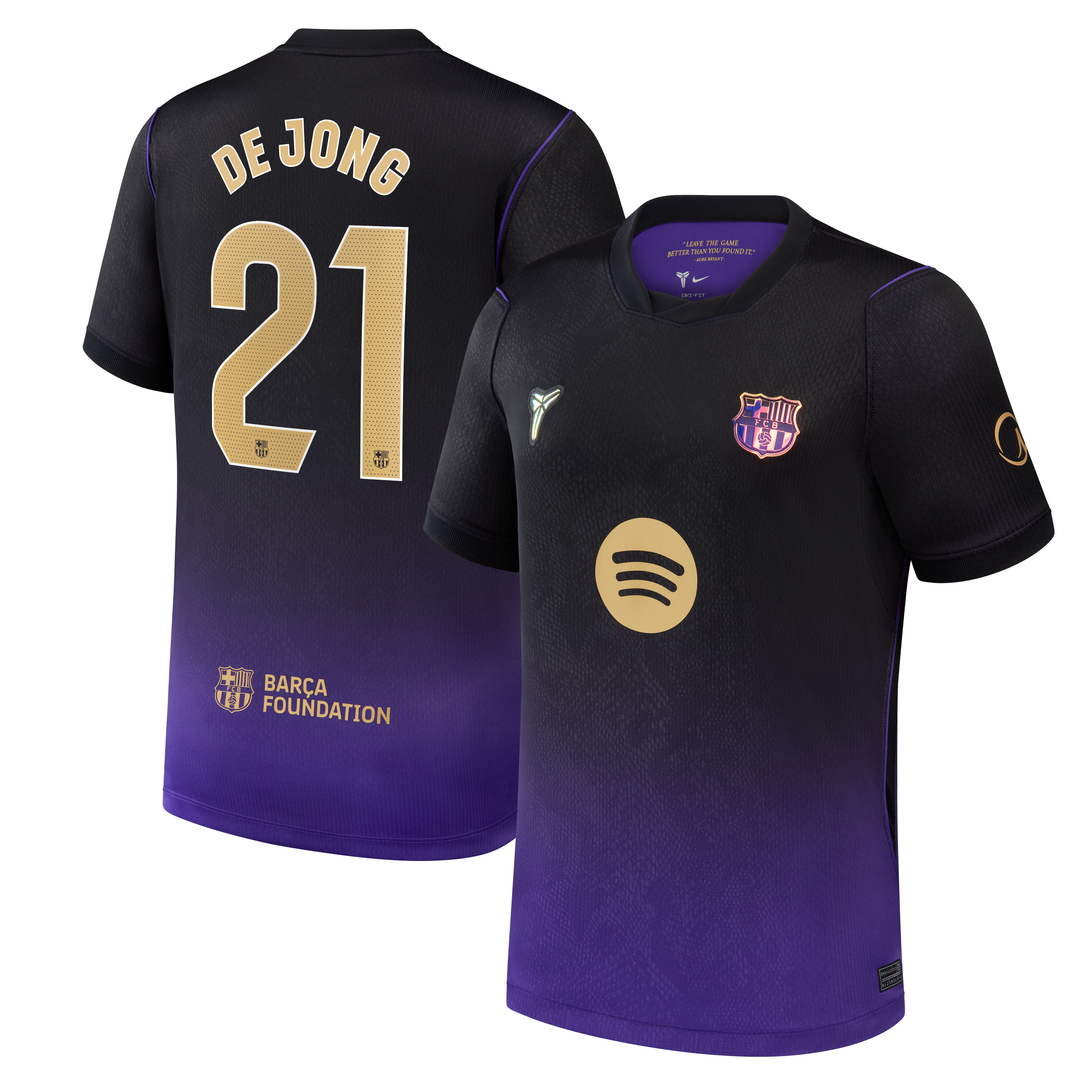 Maillot réplique Nike Frenkie de Jong violet FC Barcelone extérieur 2026/27 pour enfant