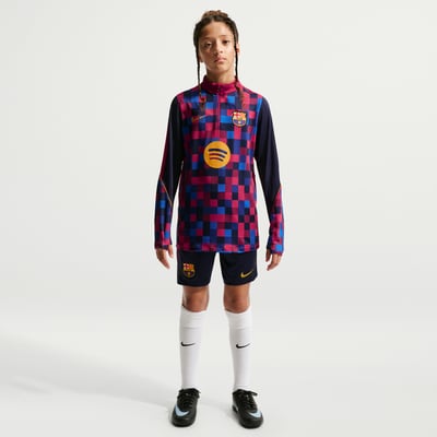 Barcelona Nike Youth 2026/27 Strike Dri-FIT Long Sleeve Quarter-Zip Drill Top - Garnet
