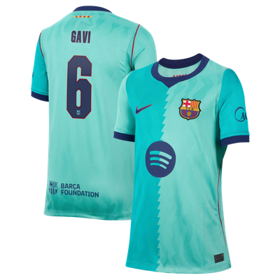 Gavi Barcelona Nike Youth 2026/27 Third Stadium Replica Jersey - Turquoise