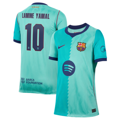 Maillot réplique Nike Youth 2026/27 Third Stadium de Lamine Yamal, FC Barcelone - Turquoise
