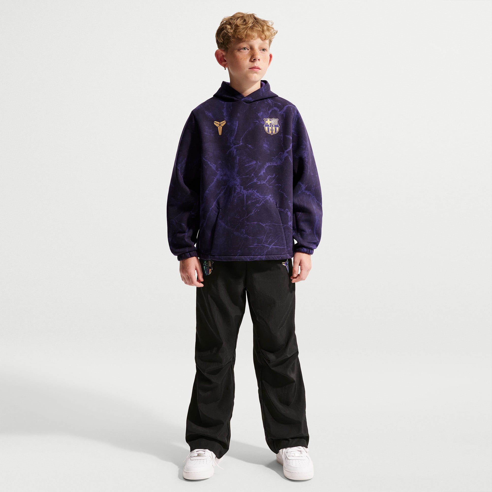 Sweat à capuche Nike violet FC Barcelone extérieur 2026/27 pour enfant